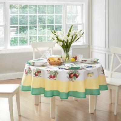 Villeroy & Boch French Garden Fleurence Stain and Water Resistant Round Tablecloth, 70 in. Round