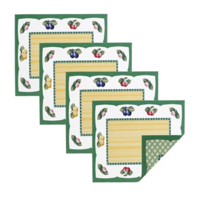 Villeroy & Boch French Garden Stain and Water Resistant Placemats, Set of 4 - 14x20
