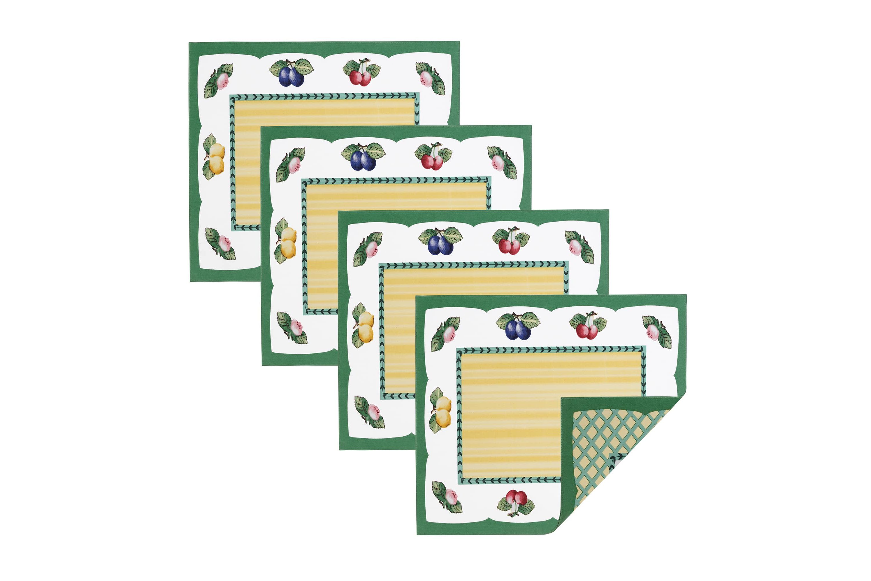 Villeroy & Boch French Garden Stain and Water Resistant Placemats, Set of 4 - 14x20