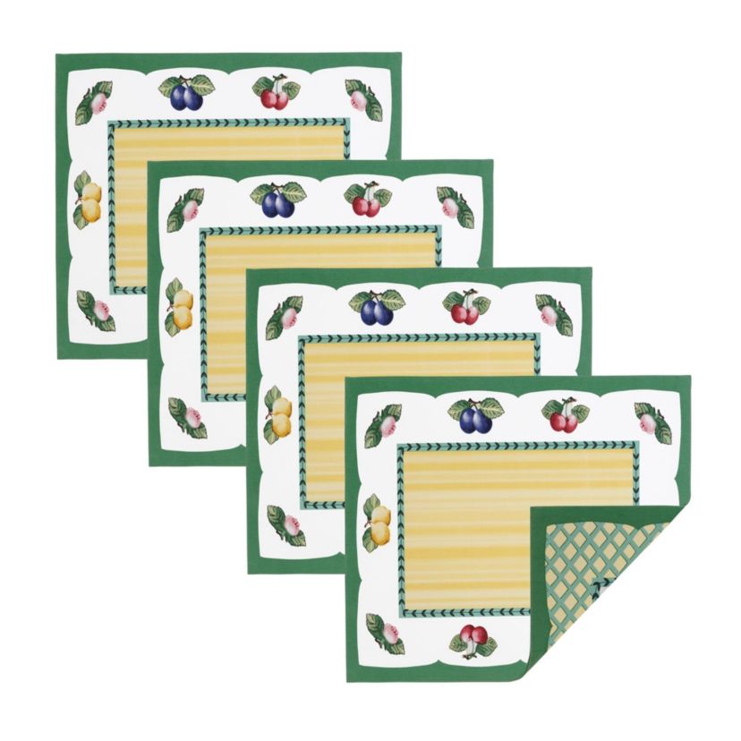 Villeroy & Boch French Garden Stain and Water Resistant Placemats, Set of 4 - 14x20