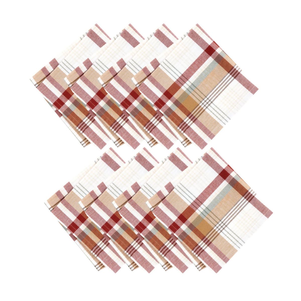 Seneca Plaid Harvest Cotton Napkins, Set of 8