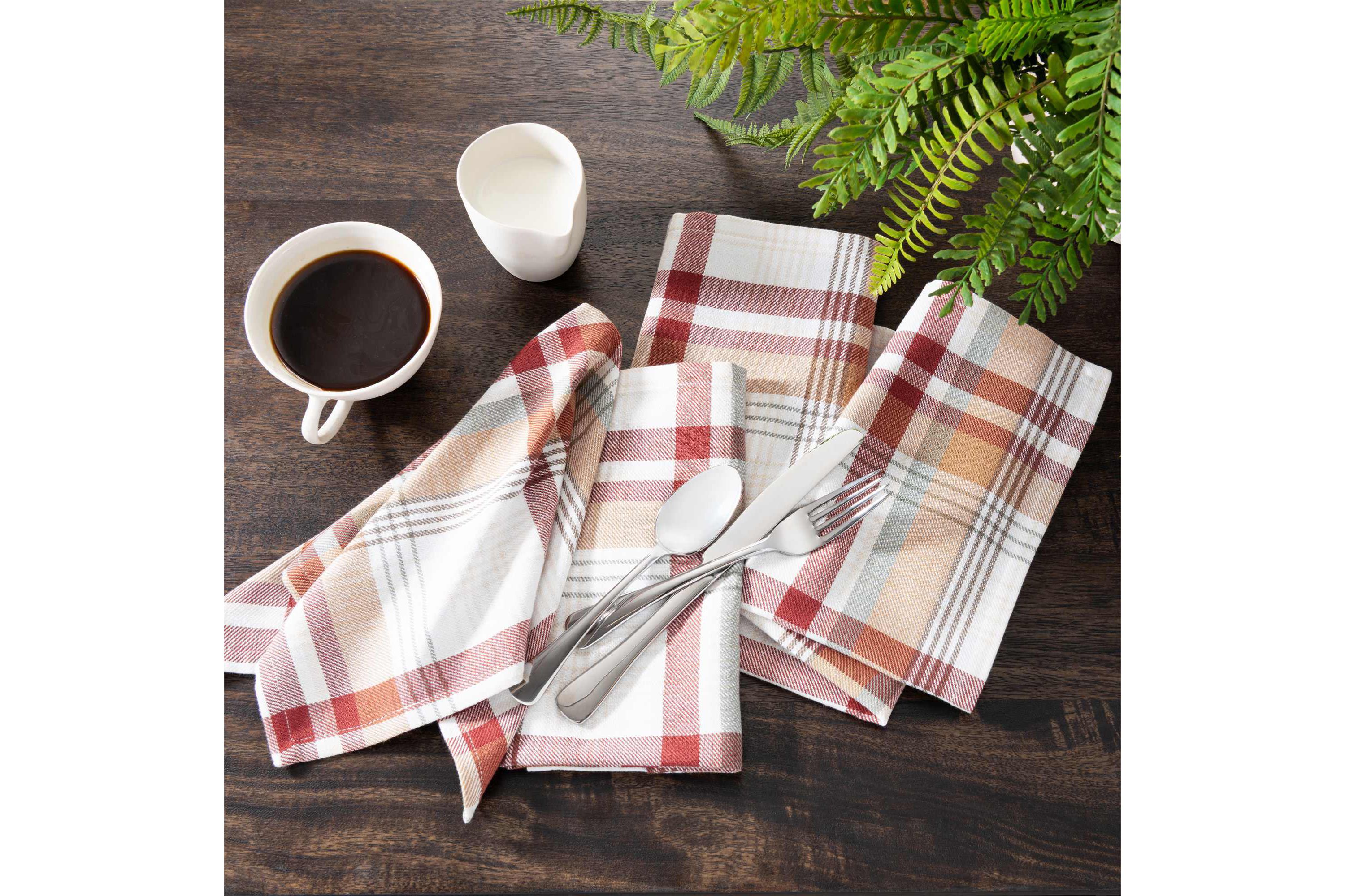 Seneca Plaid Harvest Cotton Napkins, Set of 8
