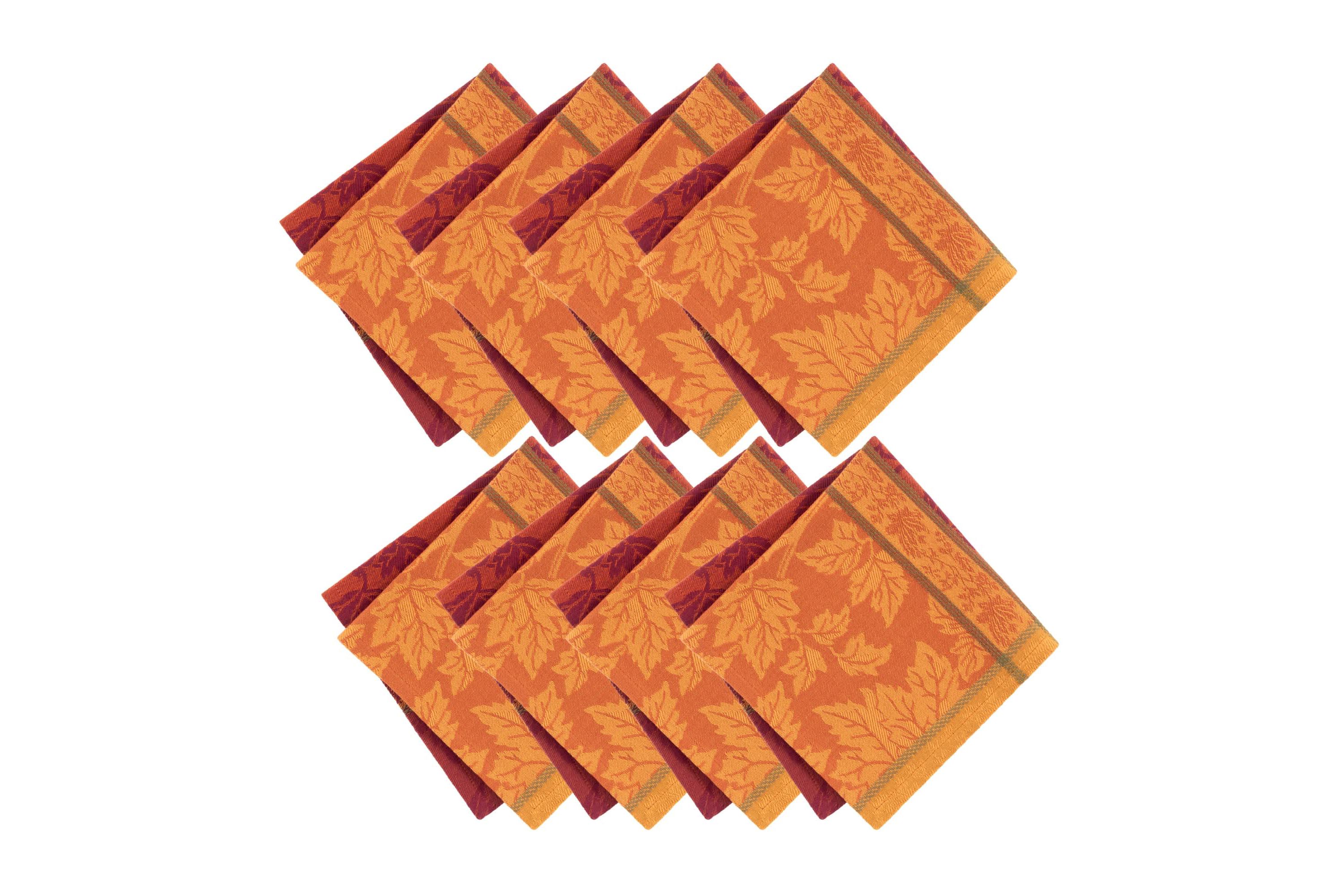 Maplewood Jacquard Harvest Cotton Napkins, Set of 8