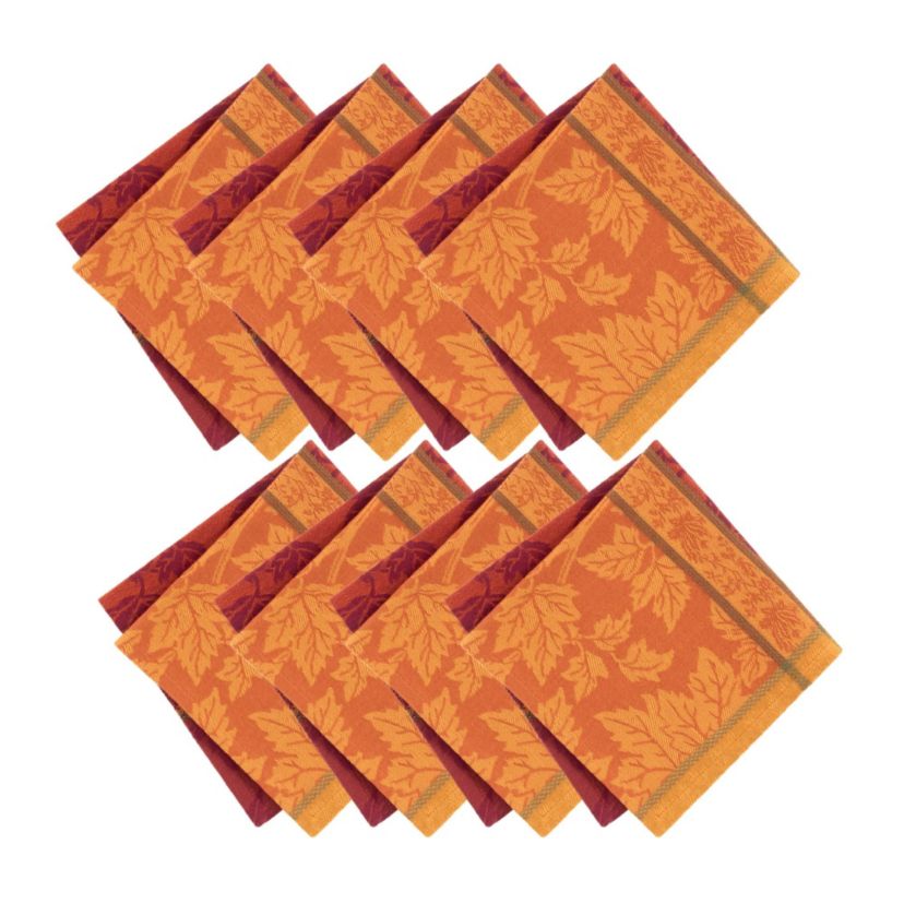 Maplewood Jacquard Harvest Cotton Napkins, Set of 8