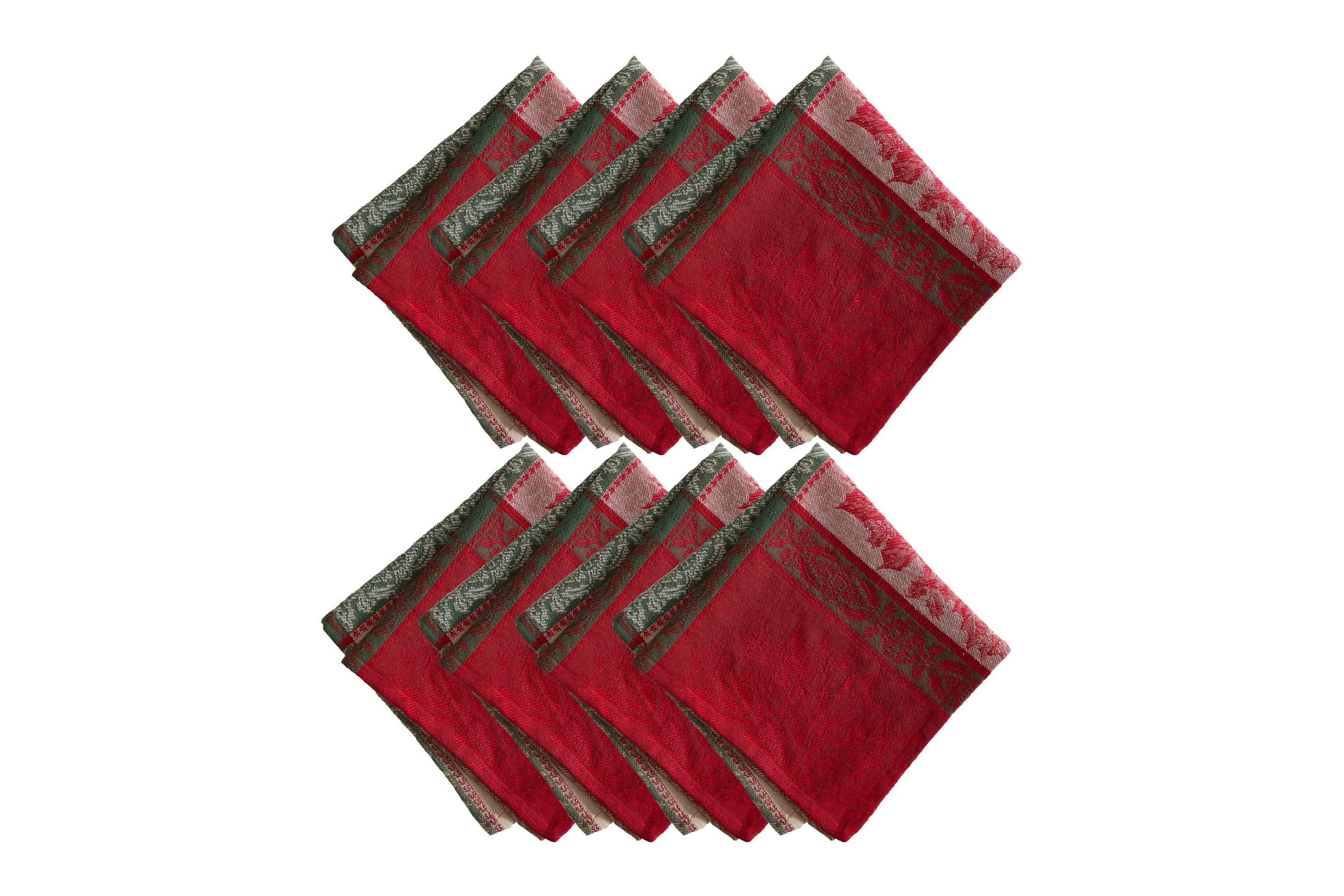 Prestige Poinsettia Jacquard Napkin Set of 8