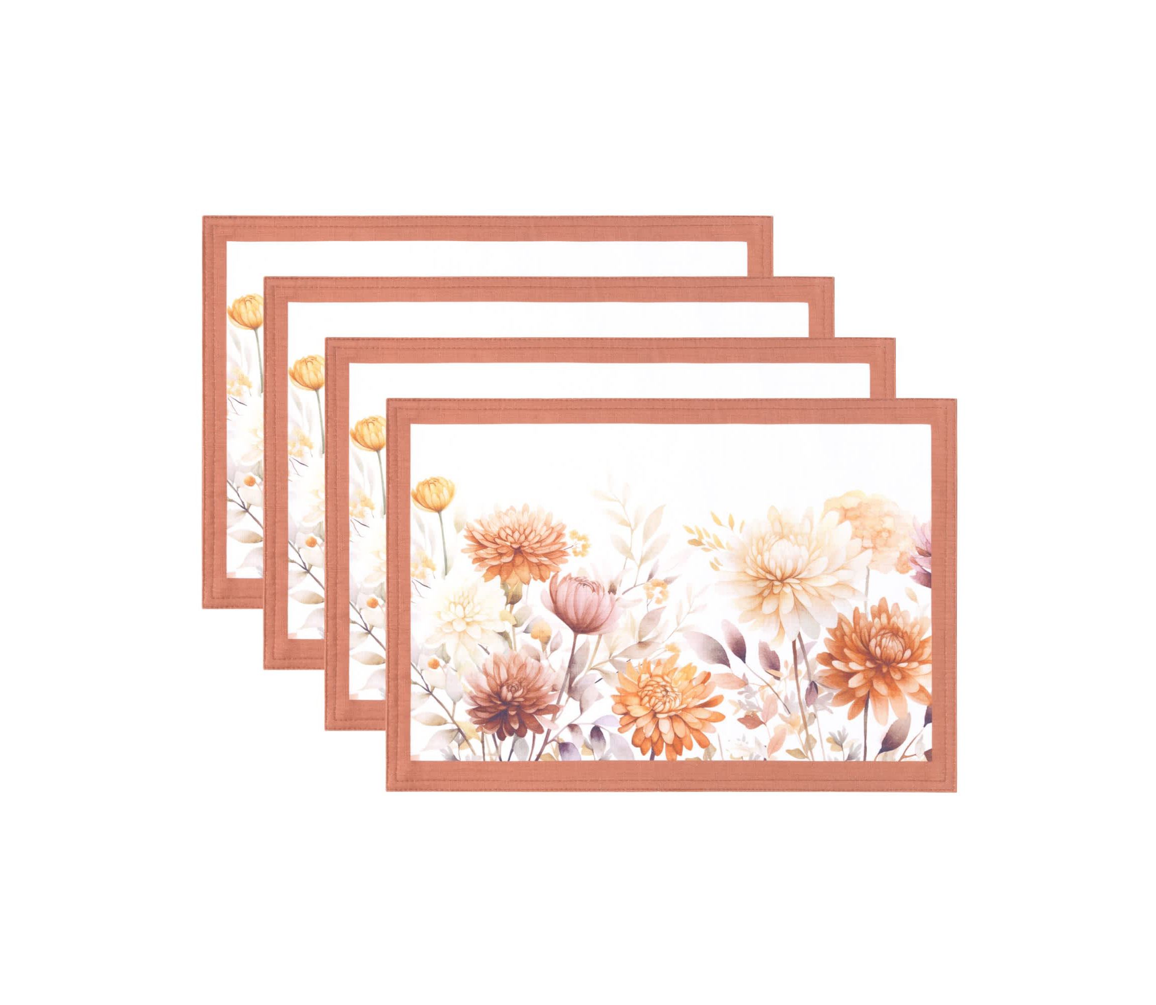 Autumn Blooms Placemats, Set of 4 - 13x19