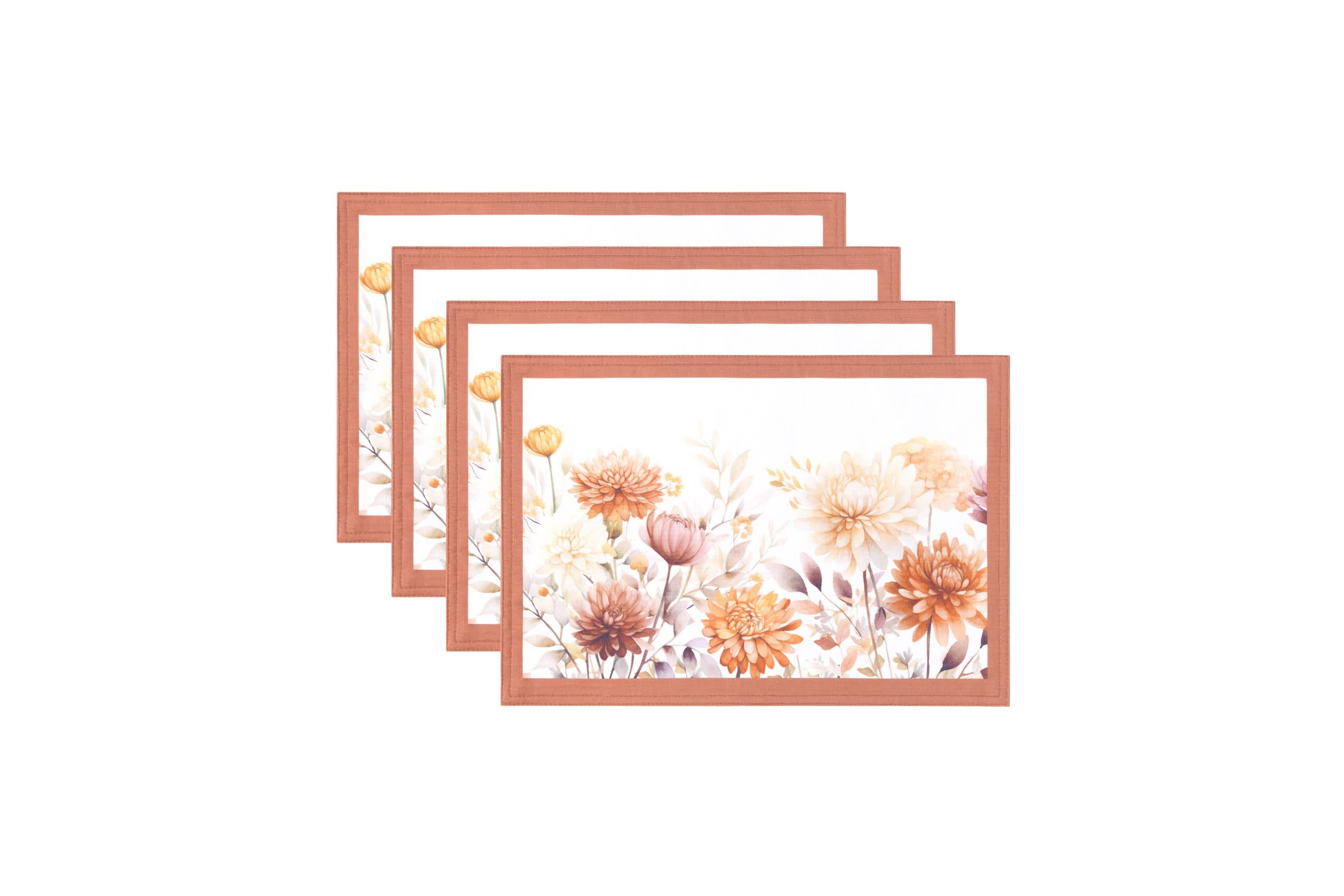 Autumn Blooms Placemats, Set of 4 - 13x19