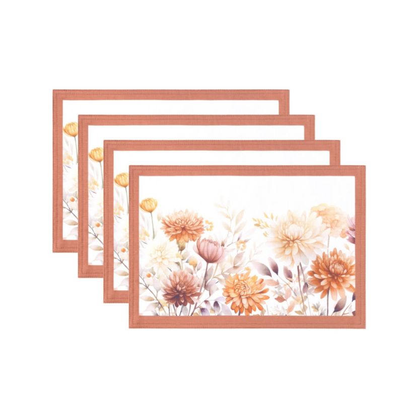 Autumn Blooms Placemats, Set of 4 - 13x19
