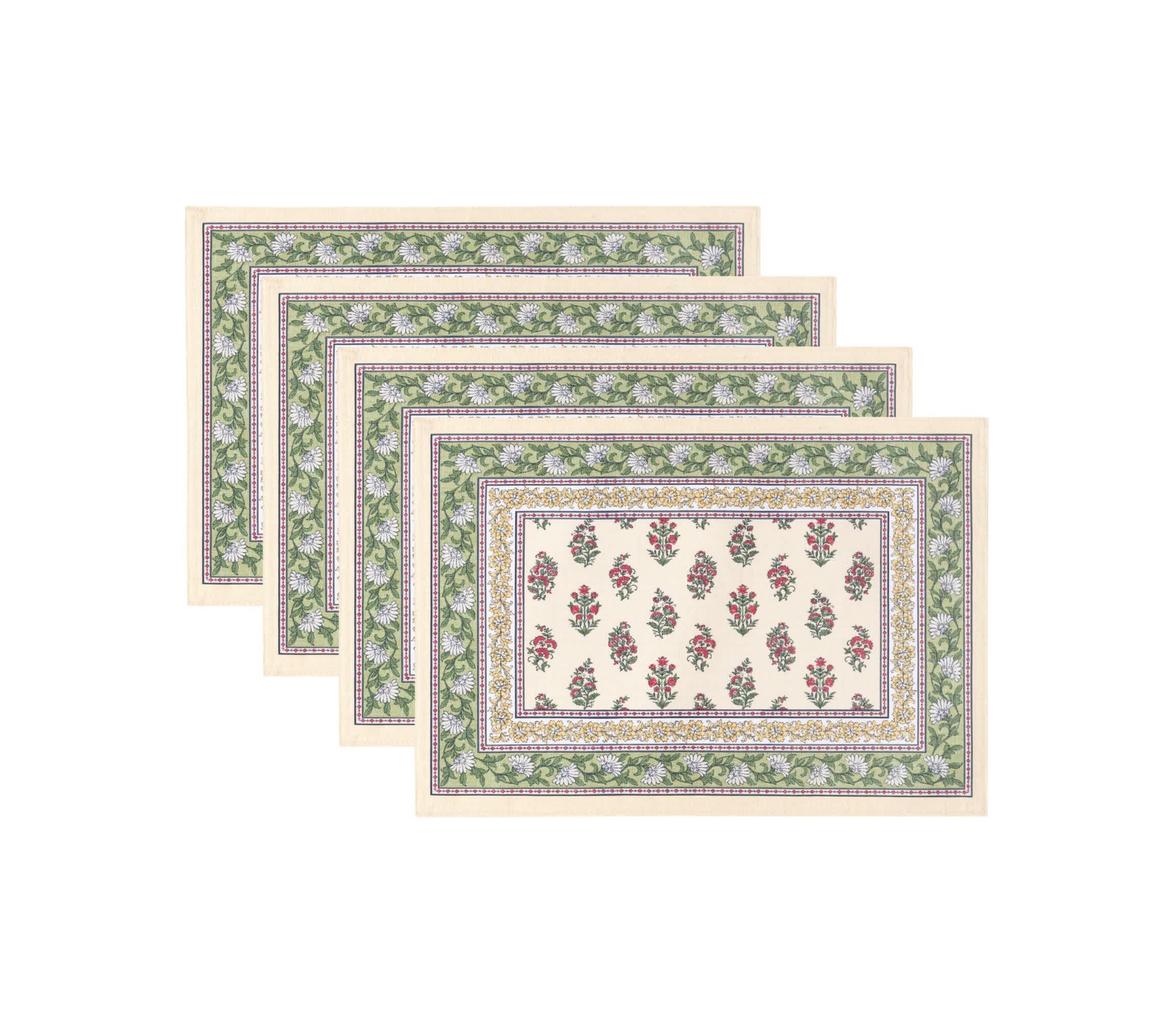 Nomad Harvest Block Print Placemats, Set of 4 - 13x19