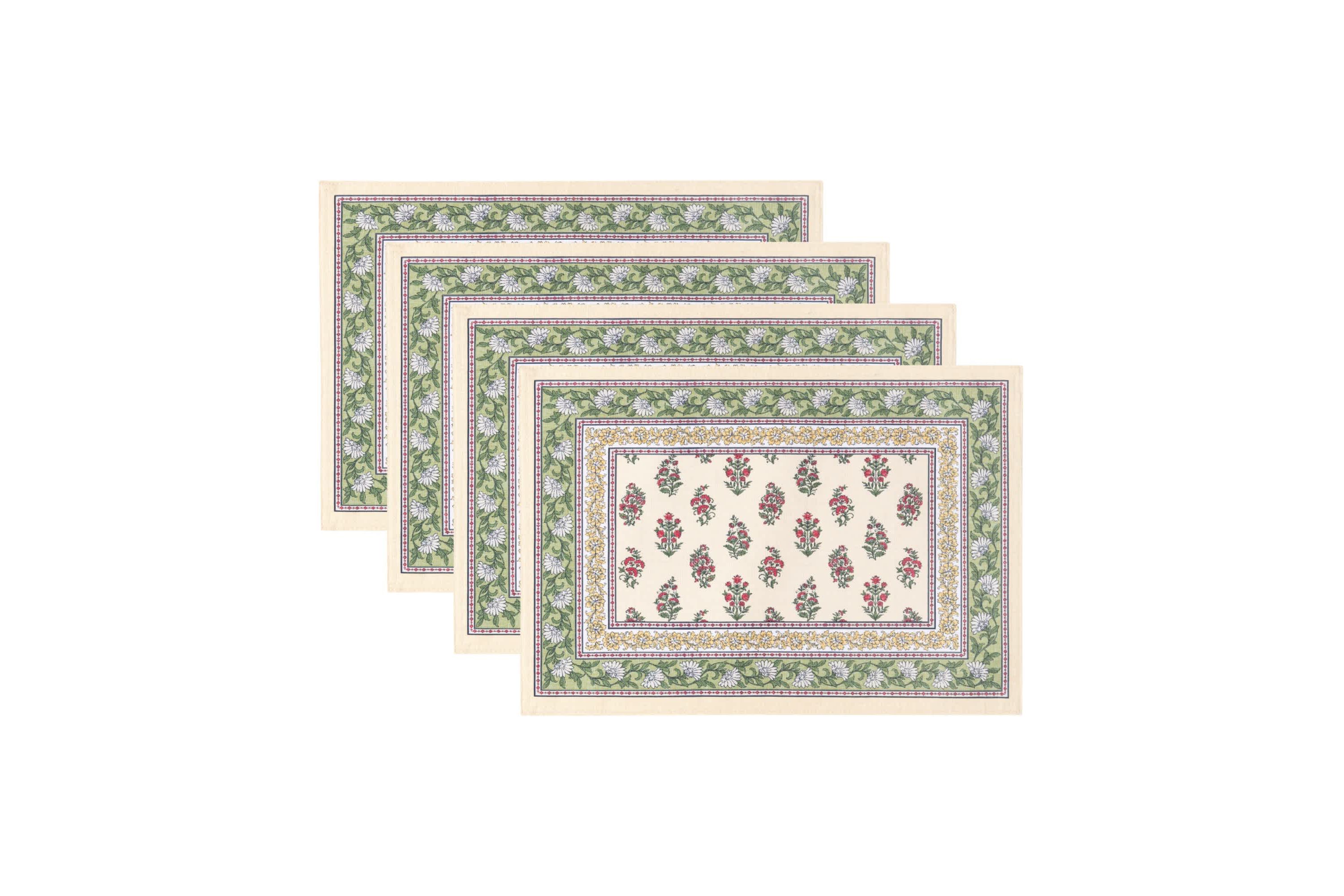 Nomad Harvest Block Print Placemats, Set of 4 - 13x19