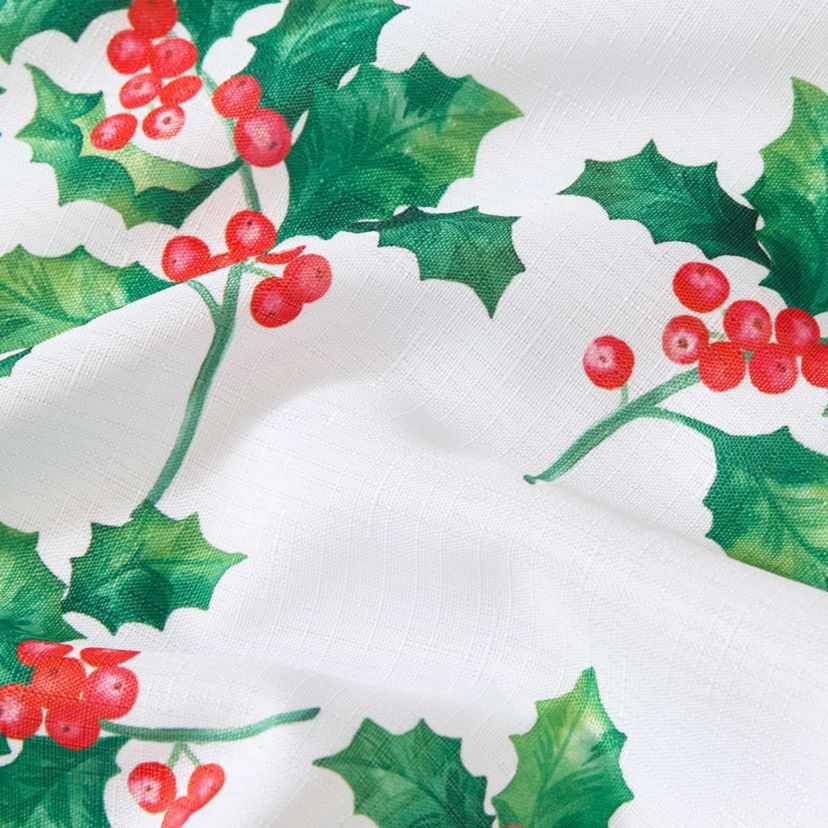 Vintage Holly Scallop Border Napkins, Set of 4