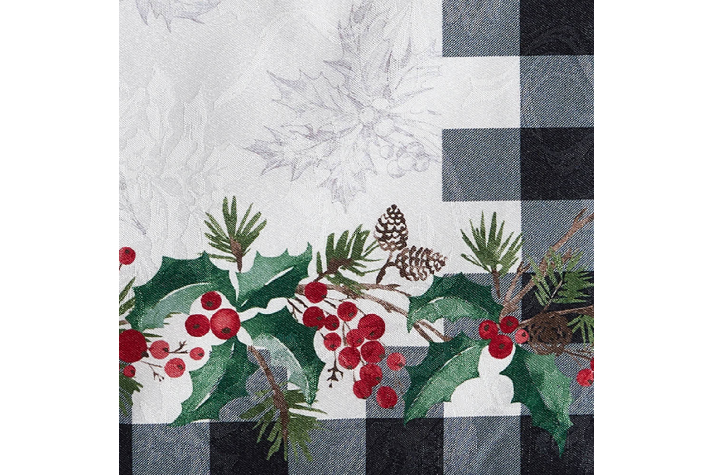 Holly Farmhouse Charm Holiday Fabric Napkins, Set of 4