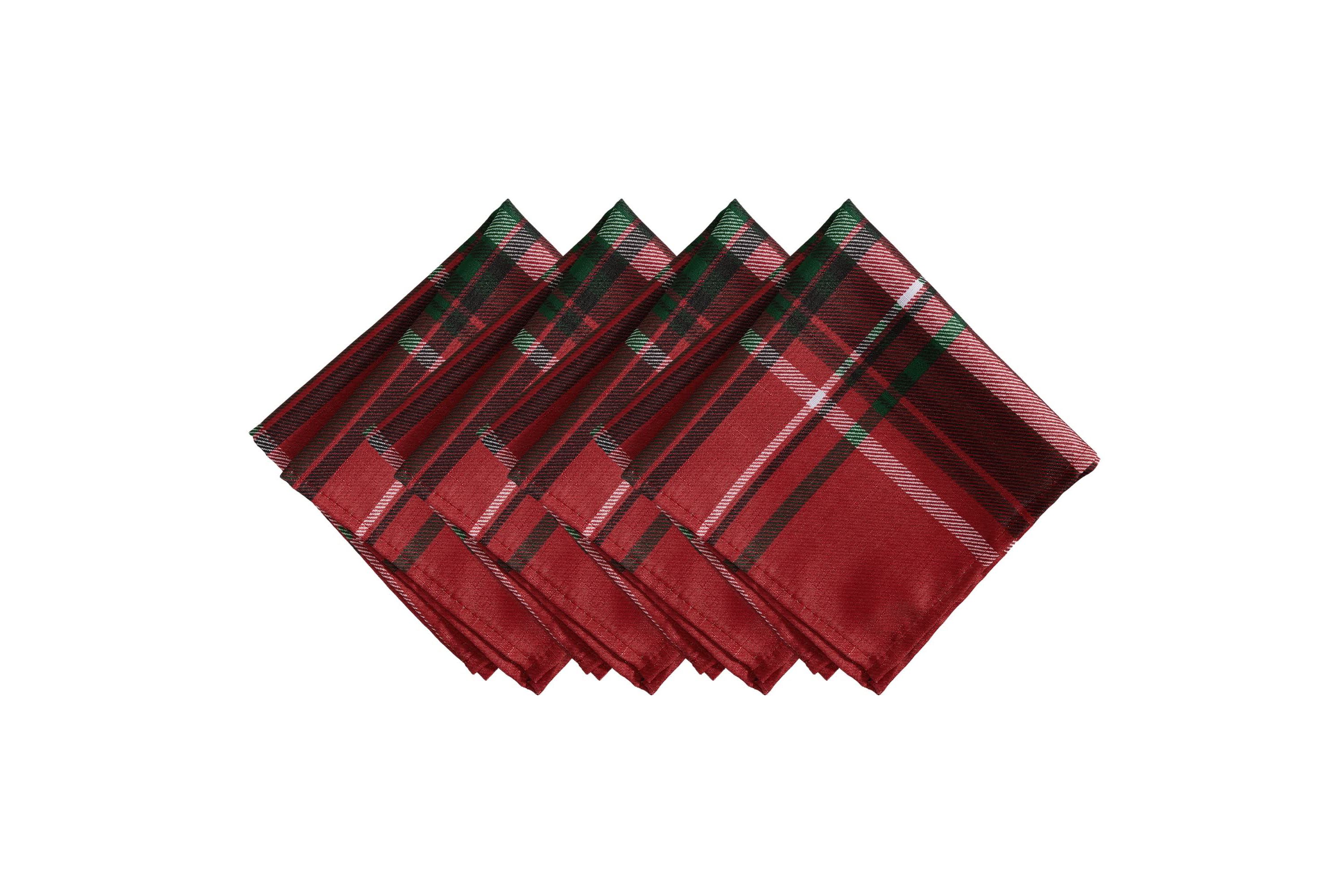 Pocono Plaid Holiday Fabric Napkins, Set of 4