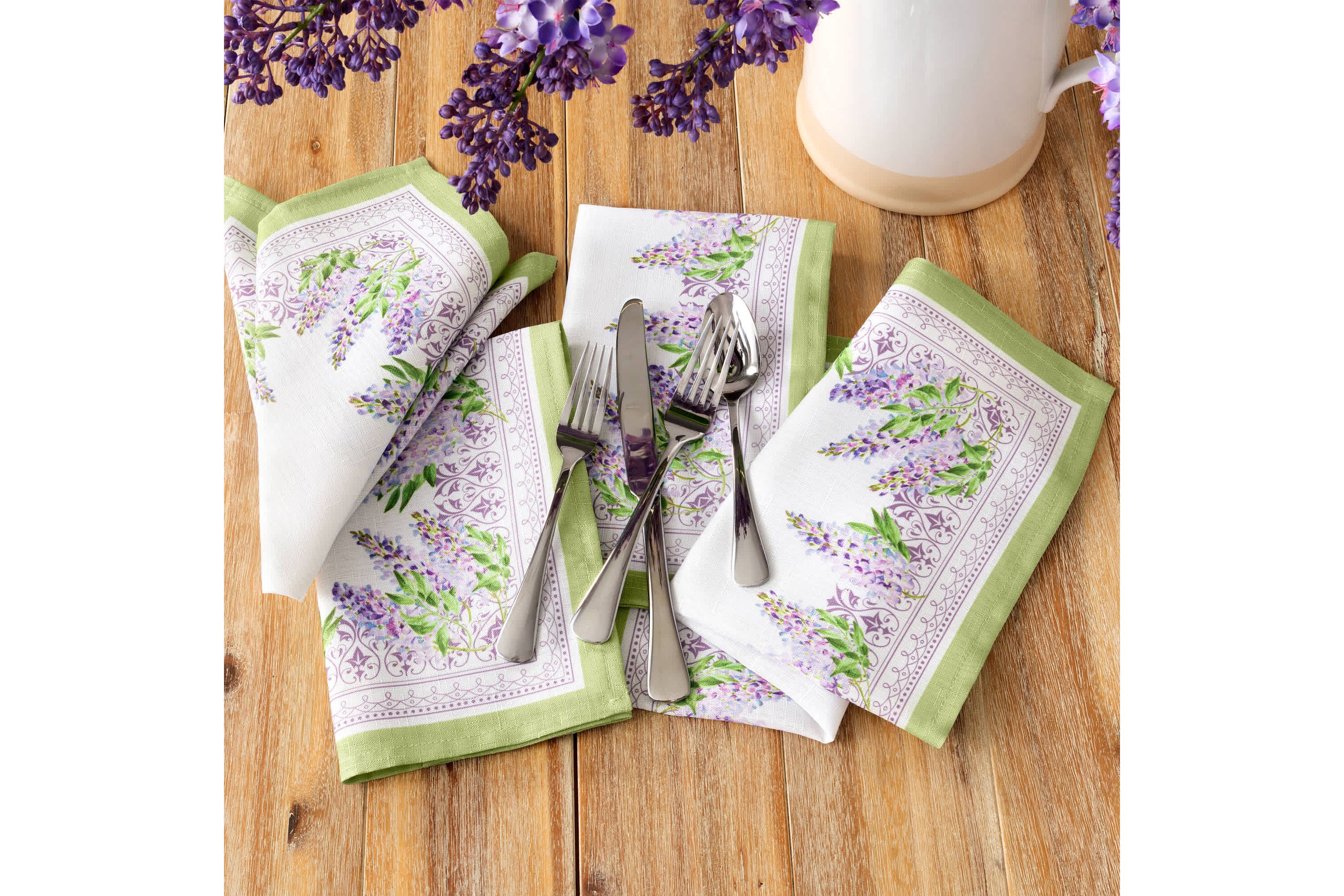 Lilac Garden Floral Dinner Napkins, Set of 4