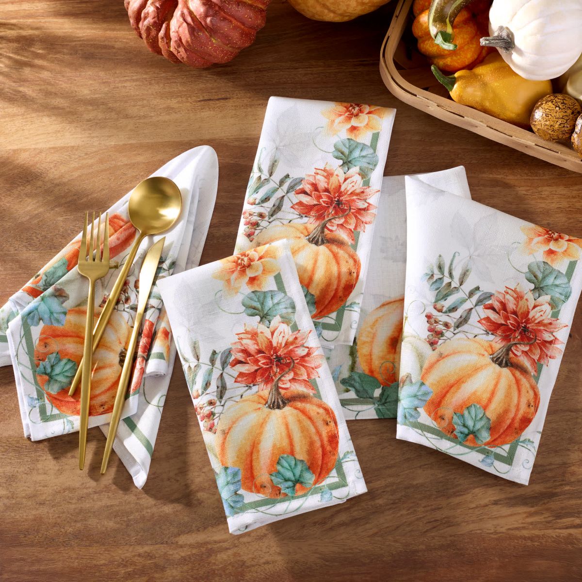 Pumpkin Harvest Vine Napkins, Set of 4