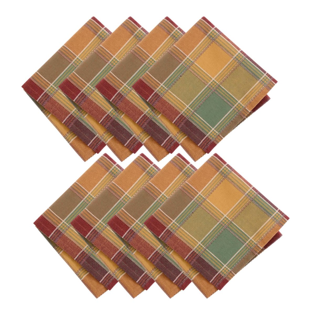 Autumn Acres Plaid Napkins, Set of 8