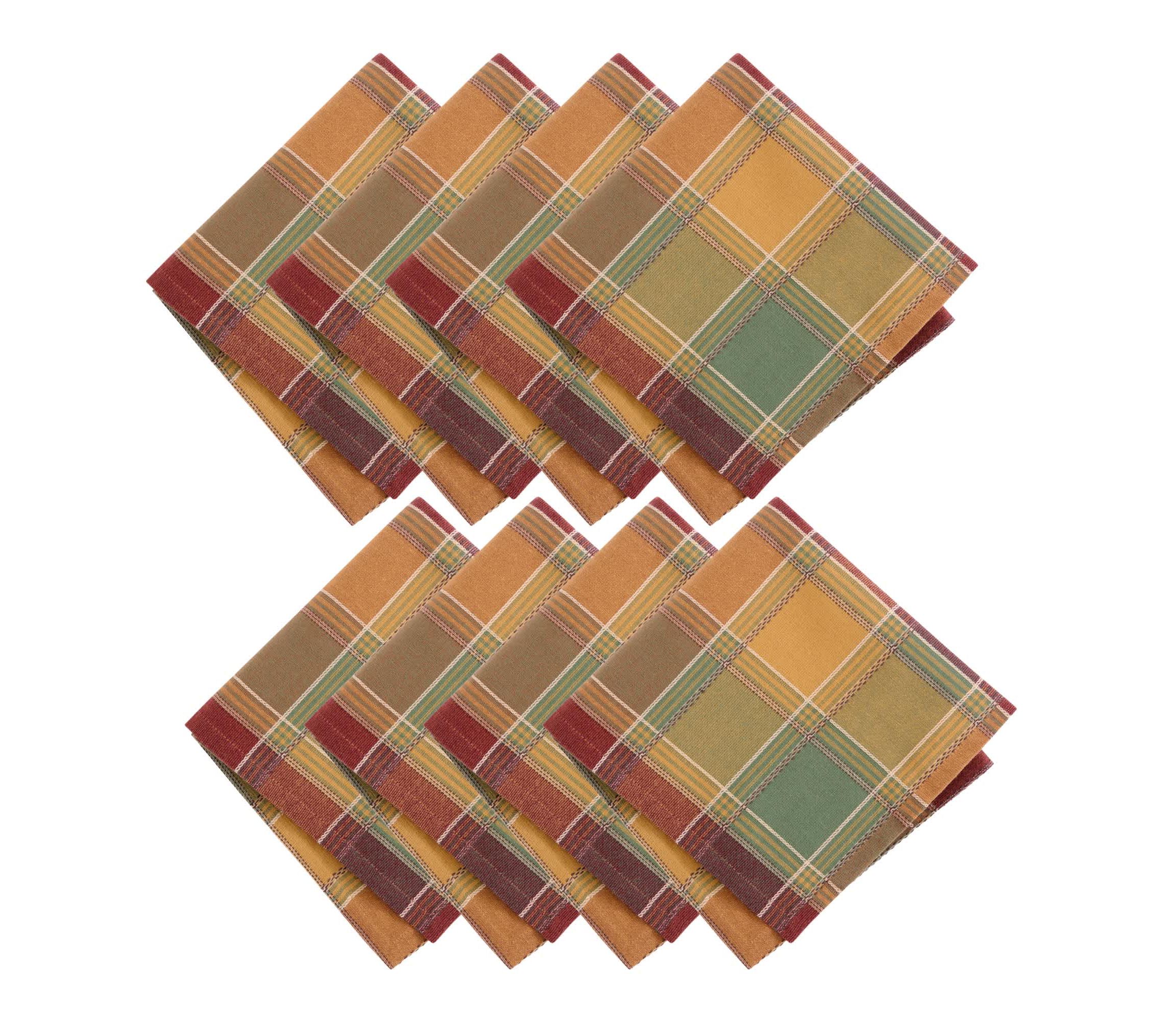 Autumn Acres Plaid Napkins, Set of 8