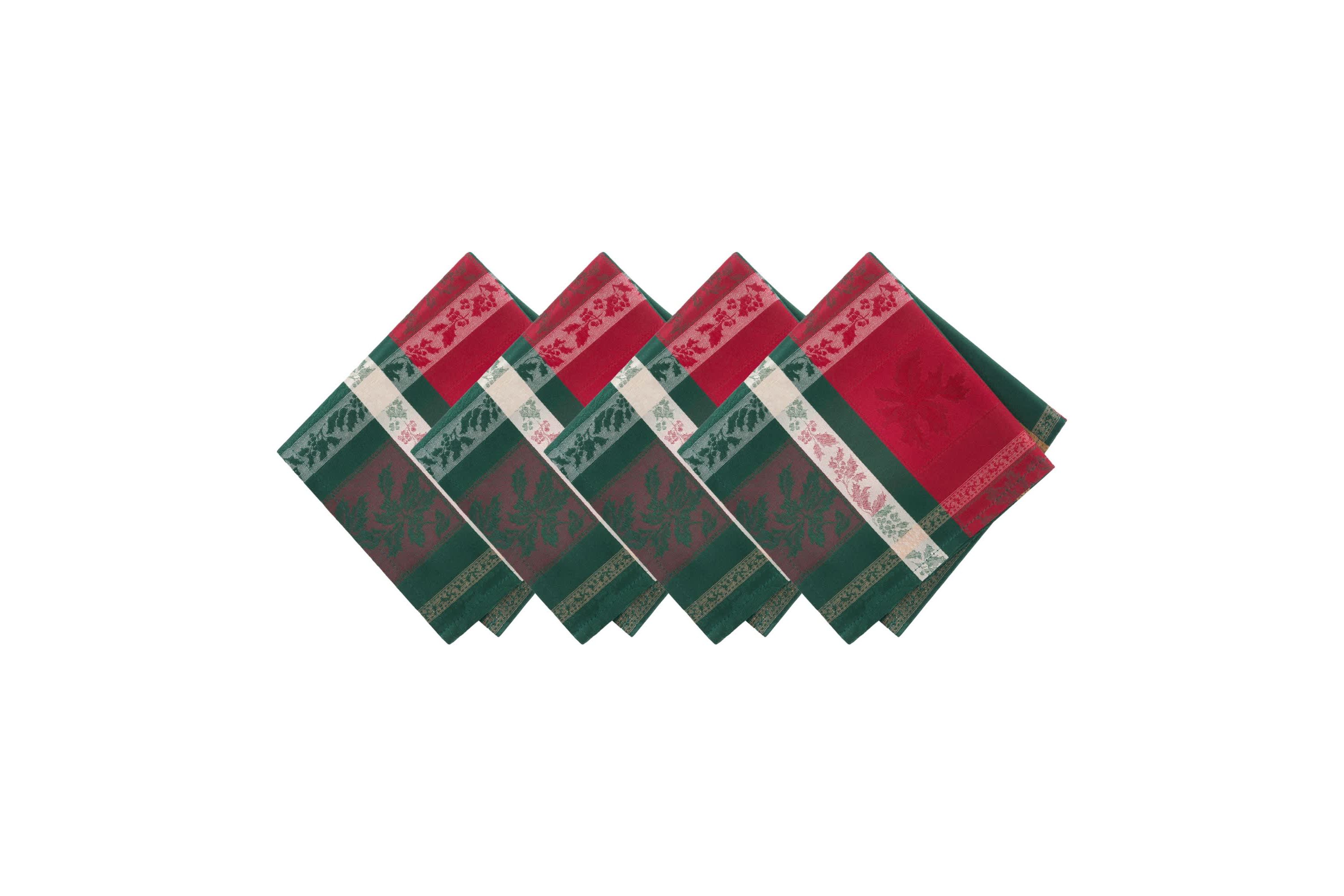 Merry and Festive Jacquard Napkins, Set of 4
