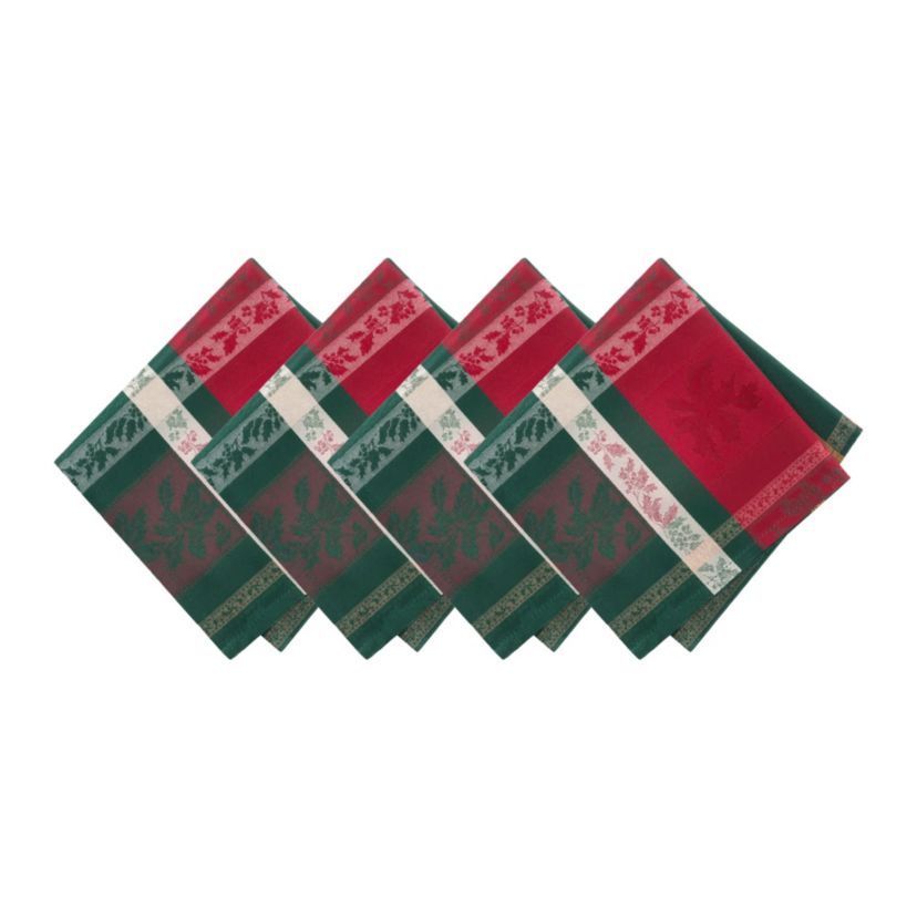 Merry and Festive Jacquard Napkins, Set of 4