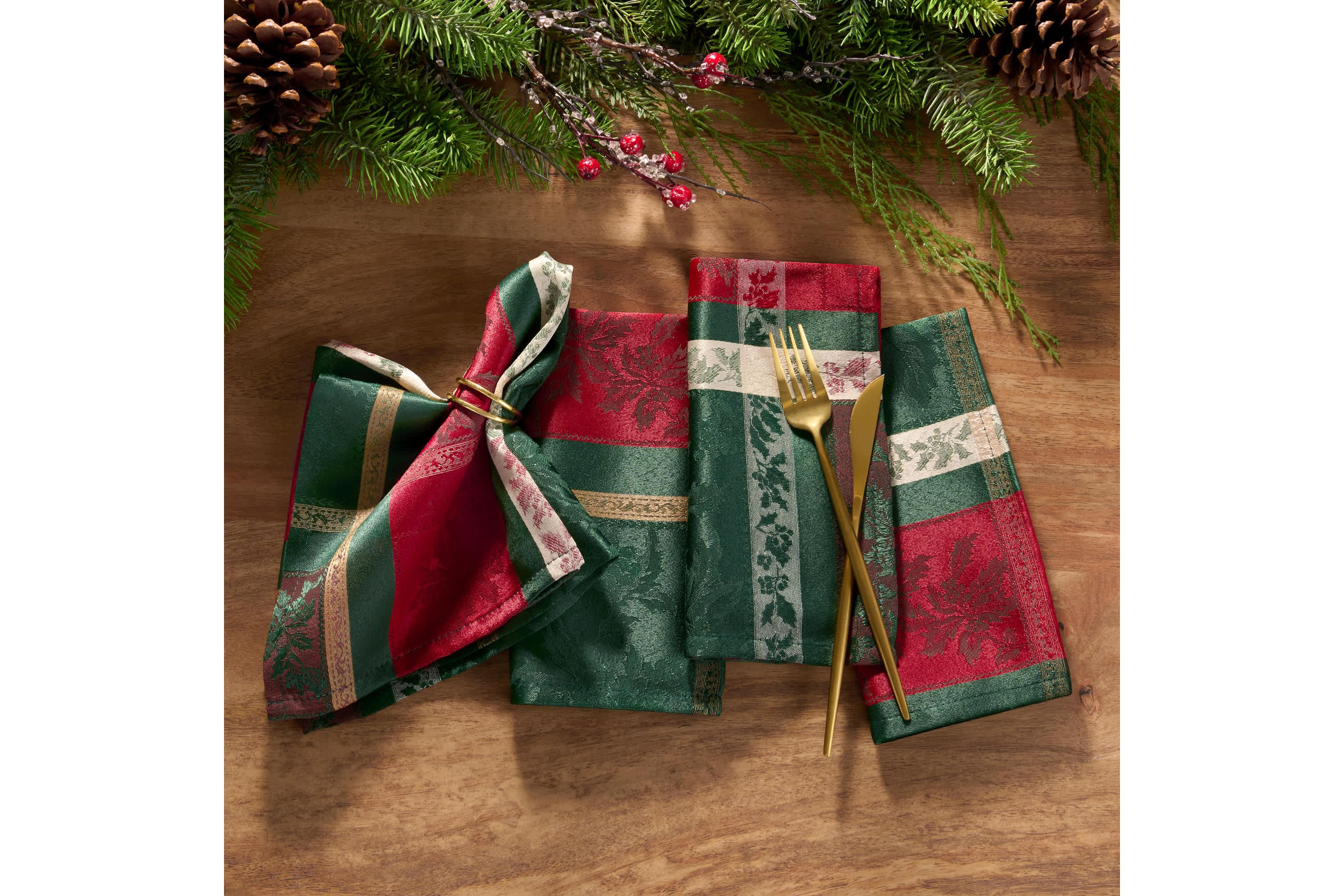 Merry and Festive Jacquard Napkins, Set of 4