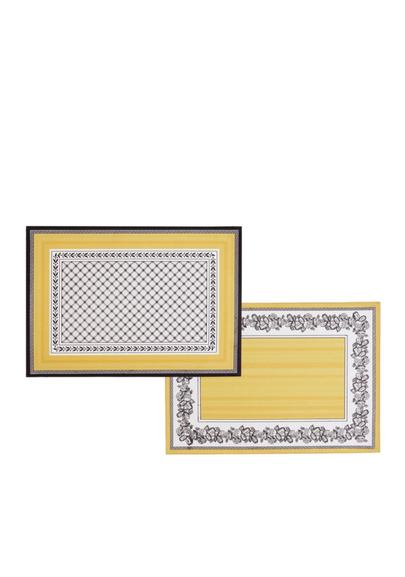 Villeroy and Boch Audun Cotton Fabric Reversible Set of 4 Placemats - 14x20