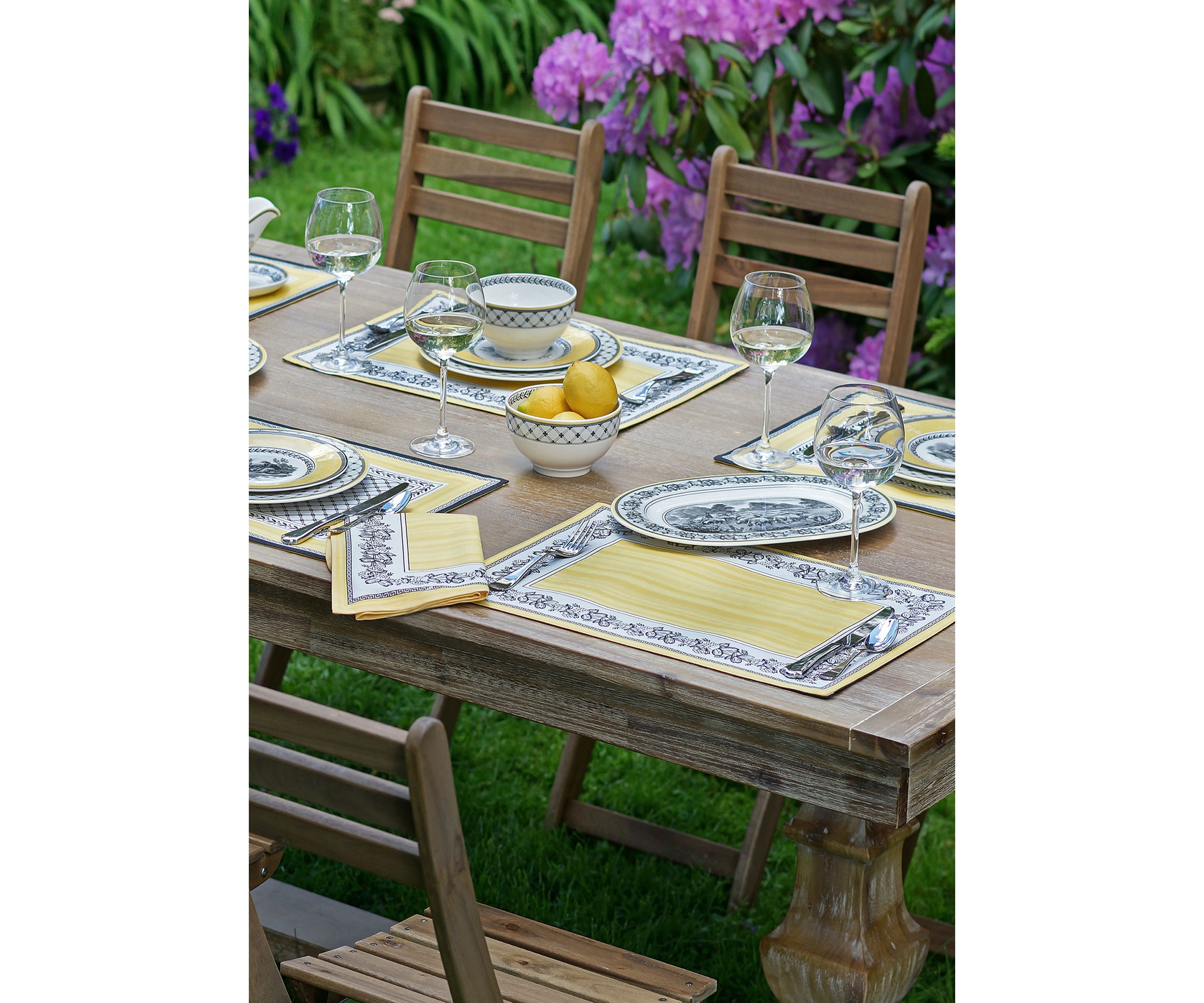 Villeroy and Boch Audun Cotton Fabric Reversible Set of 4 Placemats - 14x20