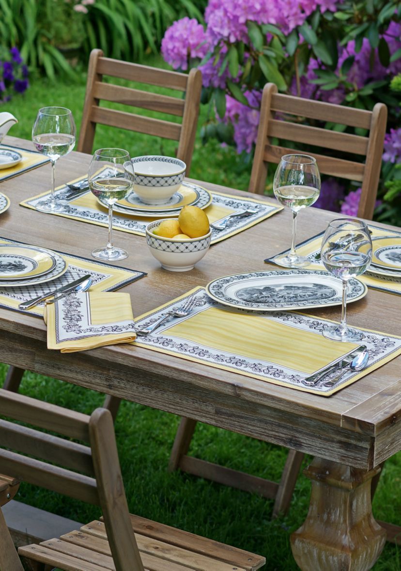 Villeroy and Boch Audun Cotton Fabric Reversible Set of 4 Placemats - 14x20