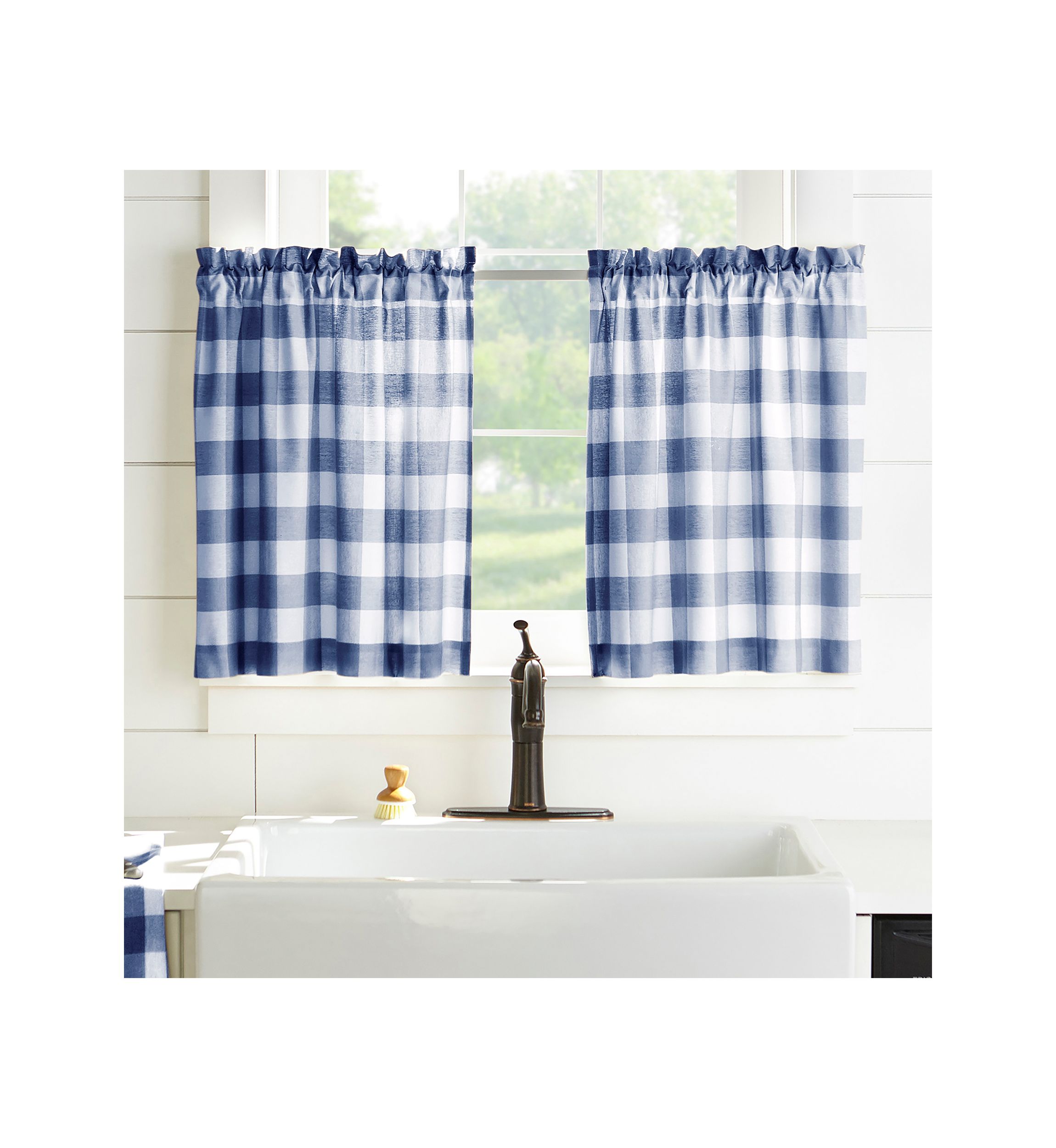 Farmhouse Living Buffalo Check Window Tier Set