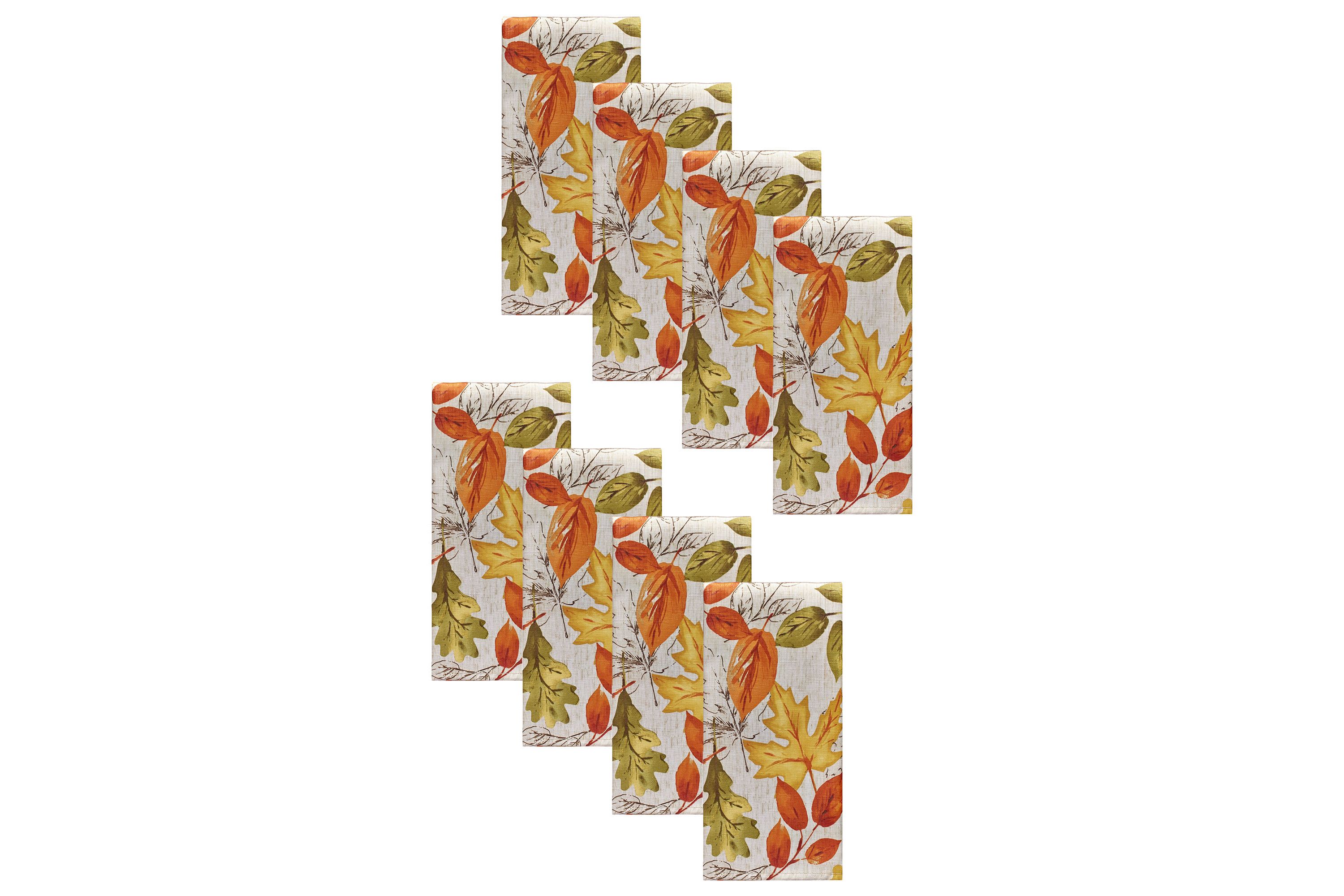 Autumn Leaves Fall Printed Napkins, Set of 8