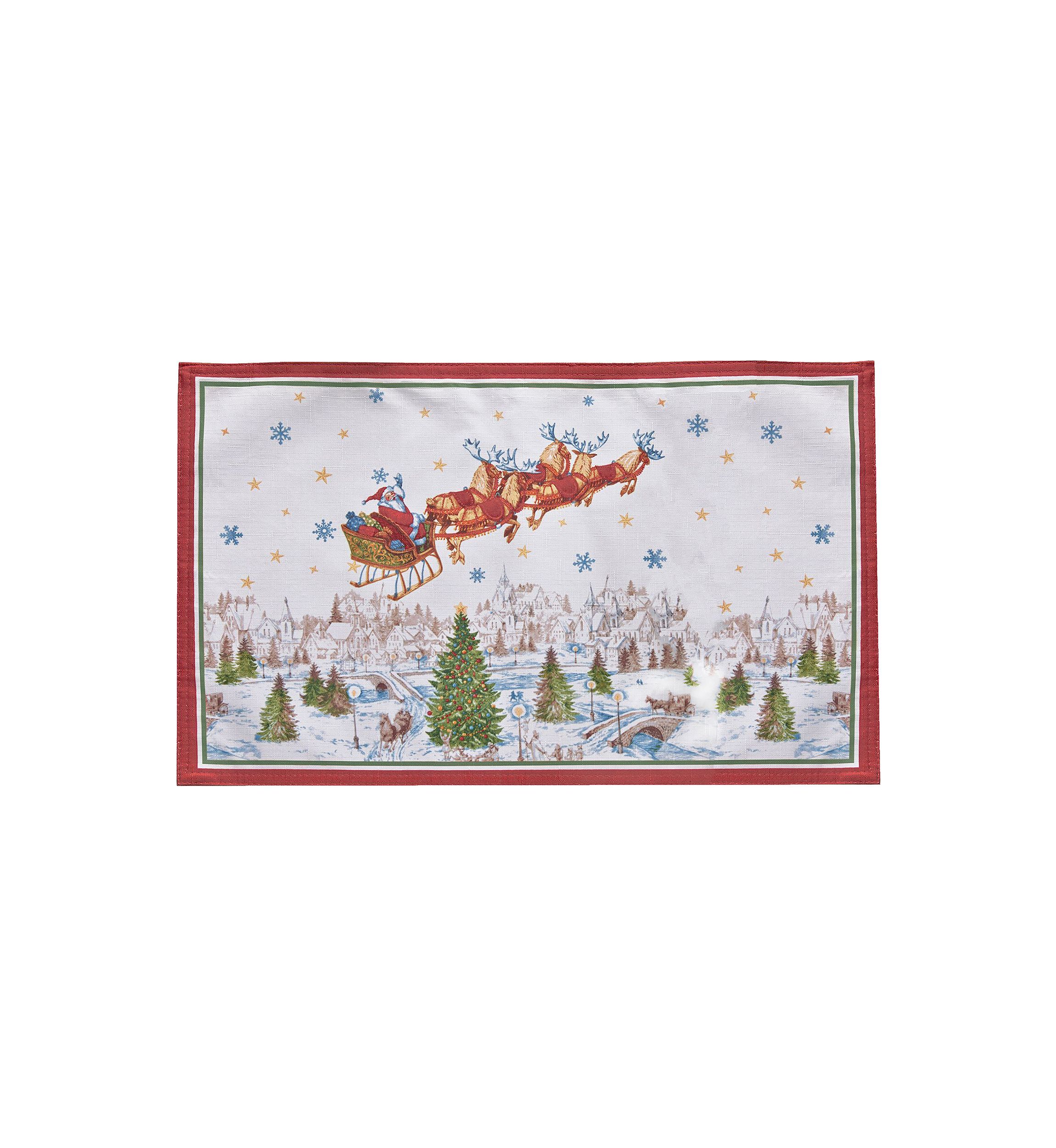 Santa’s Snowy Sleighride Placemat, Set of 4 - 13" x 19"