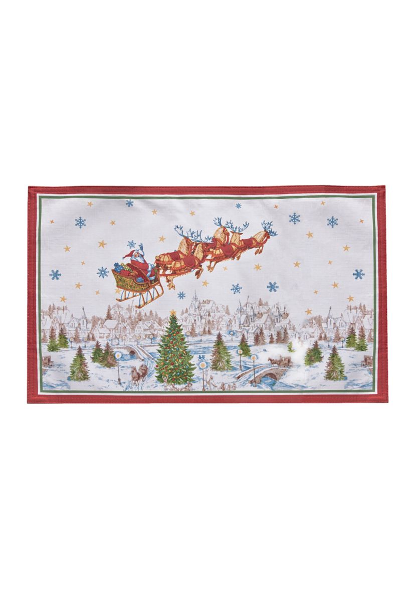 Santa’s Snowy Sleighride Placemat, Set of 4 - 13" x 19"