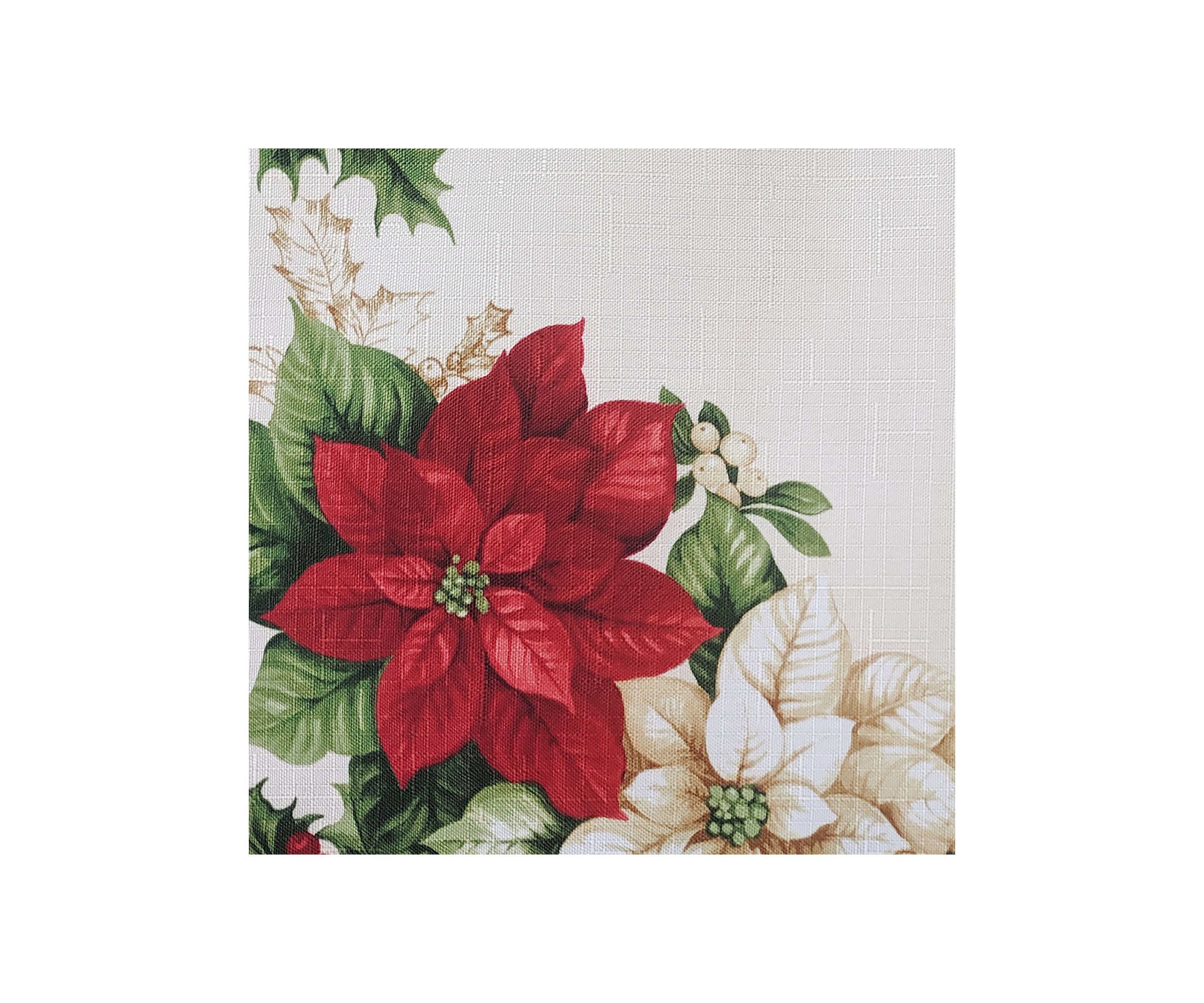 Red and White Poinsettias Placemat, Set of 4 - 13" x 19"