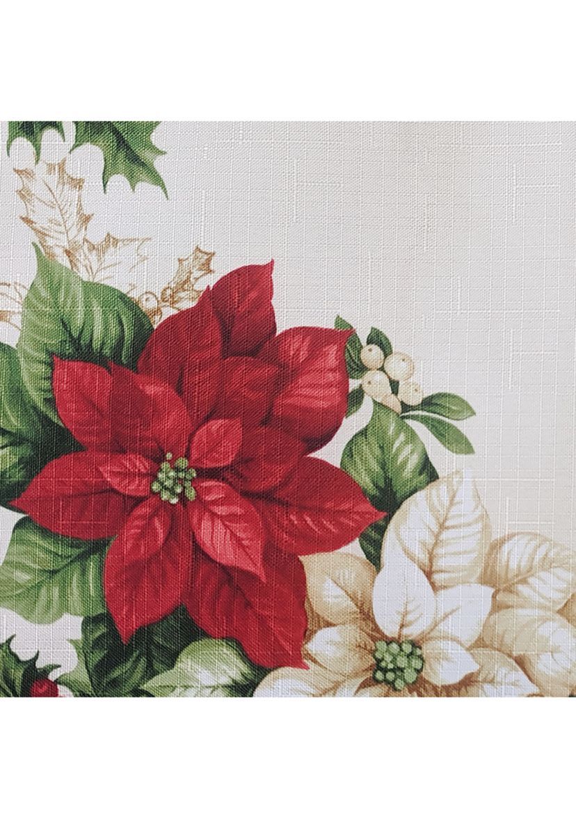 Red and White Poinsettias Placemat, Set of 4 - 13" x 19"