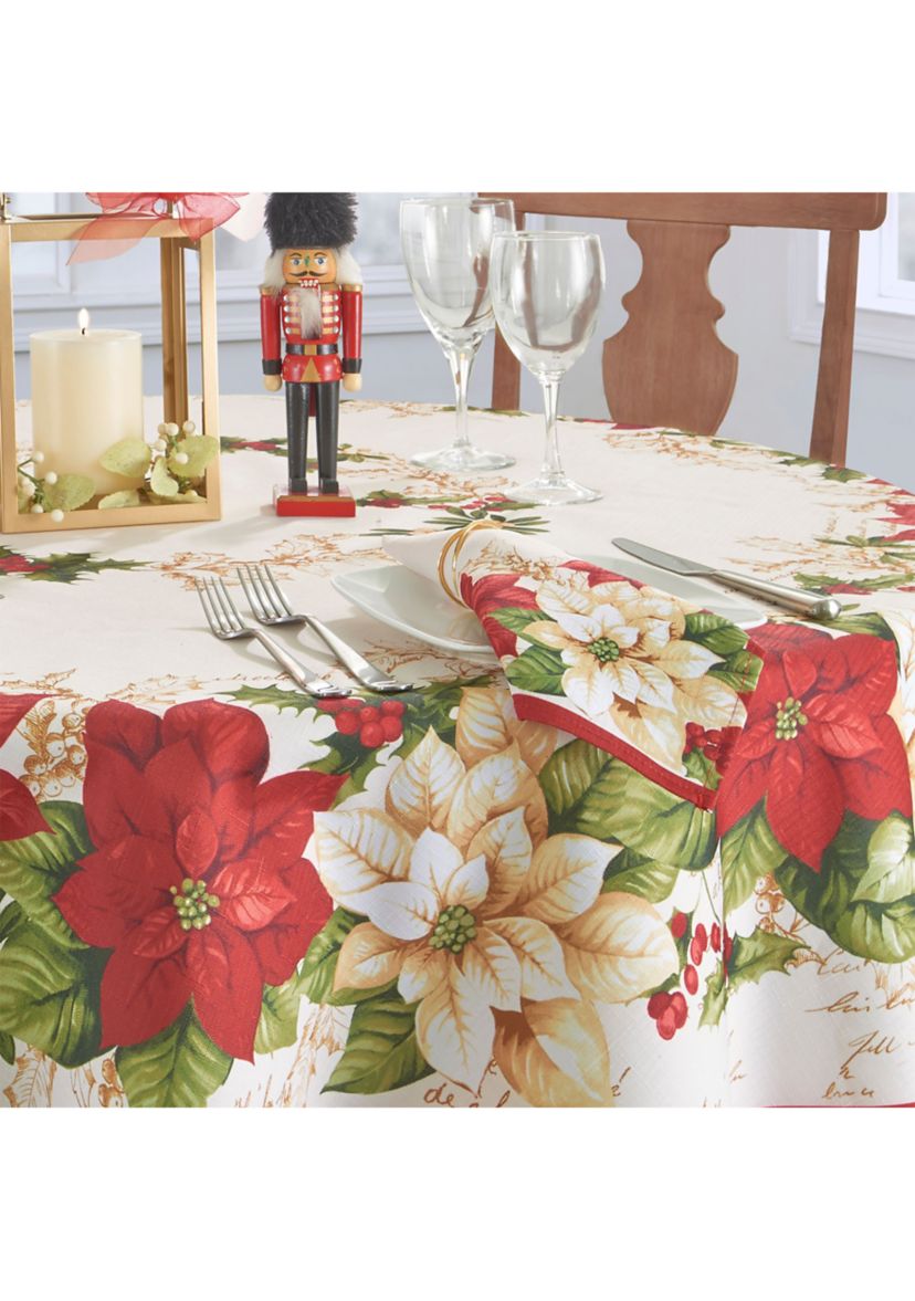 Red and White Poinsettias Napkin, Set of 4