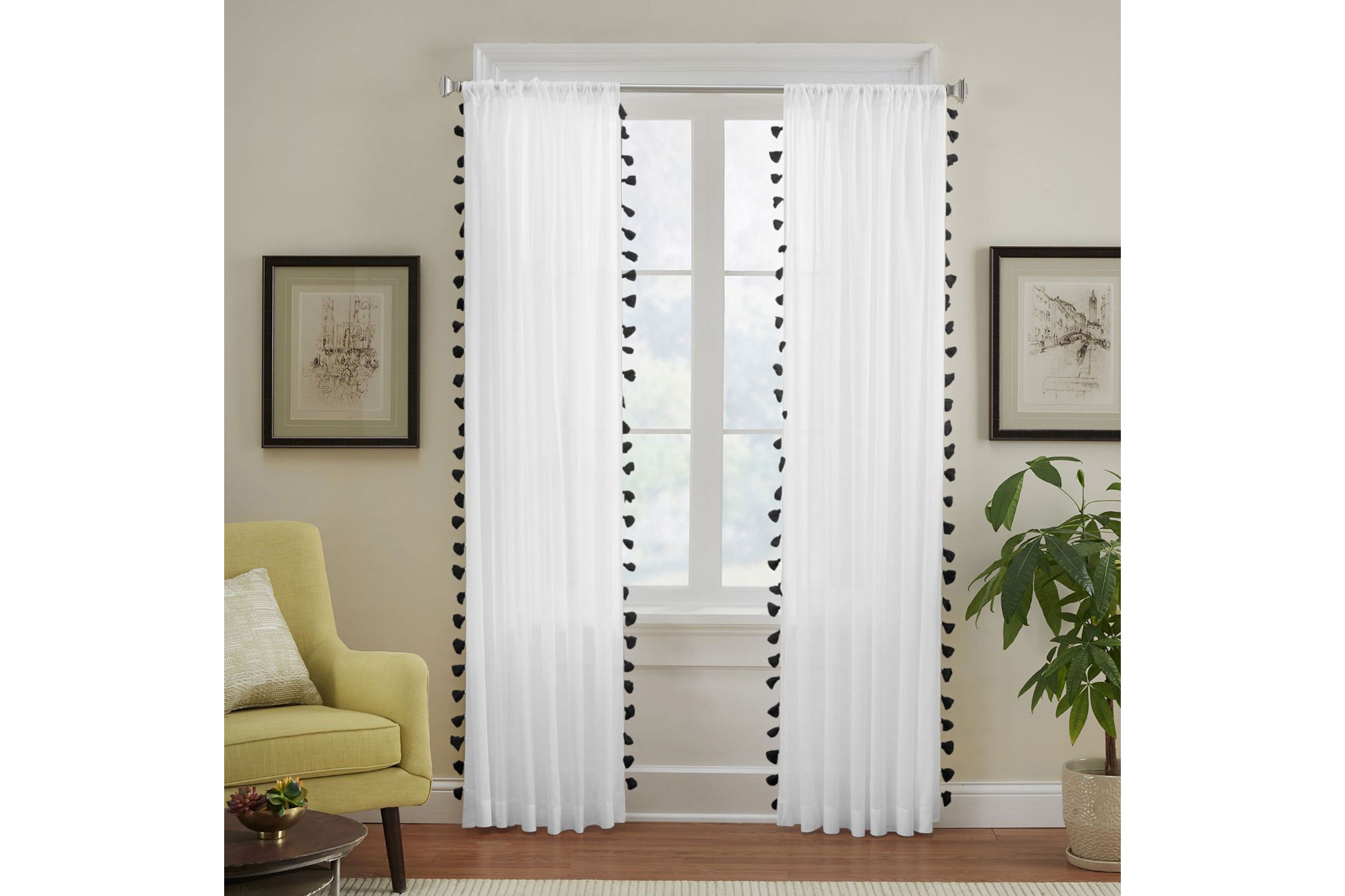 Bianca Semi-Sheer Window Curtain with Tassels