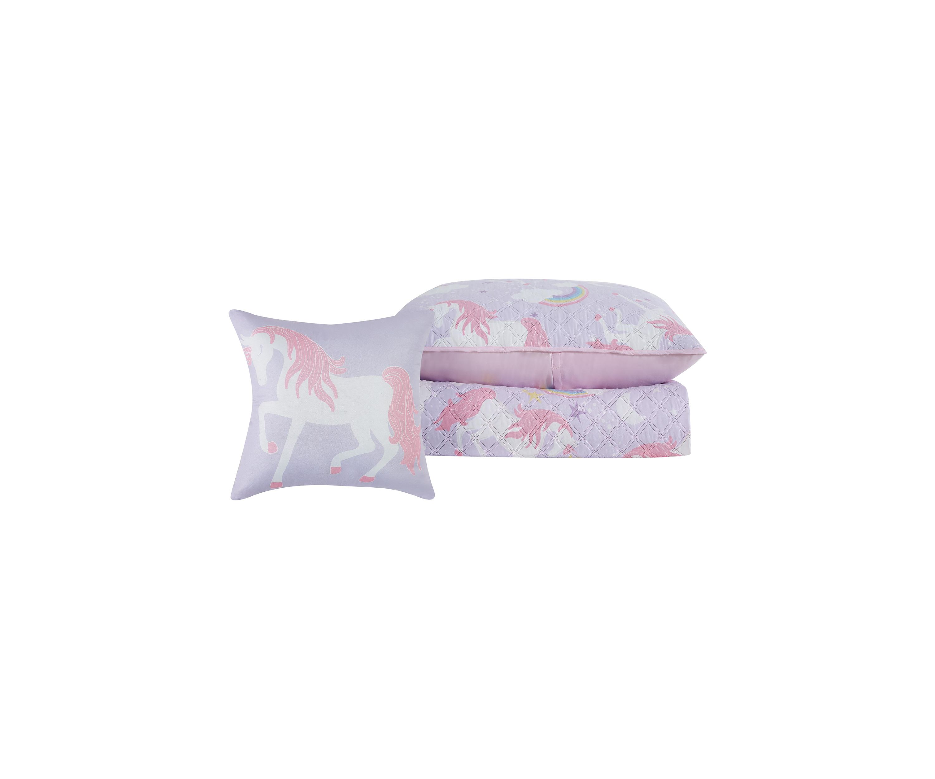 My World Rainbow Unicorn Full 4 Piece Quilt Set