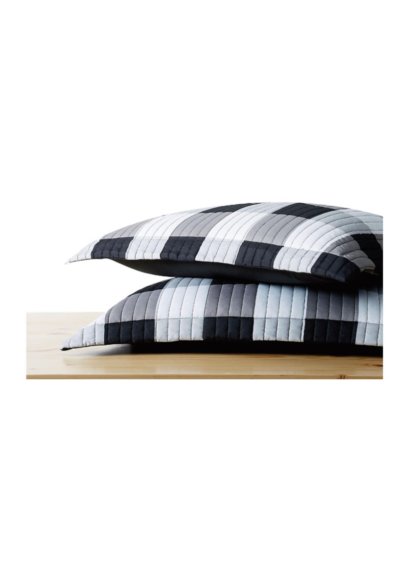 Truly Soft Everyday Buffalo Plaid Black King XL Quilt Set