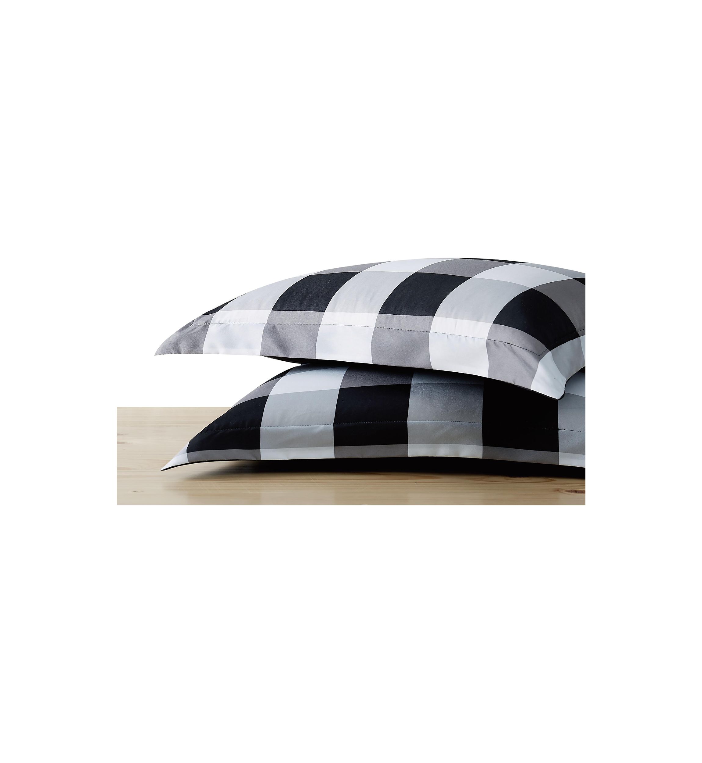 Truly Soft Everyday Buffalo Plaid Black King XL Duvet Cover Set