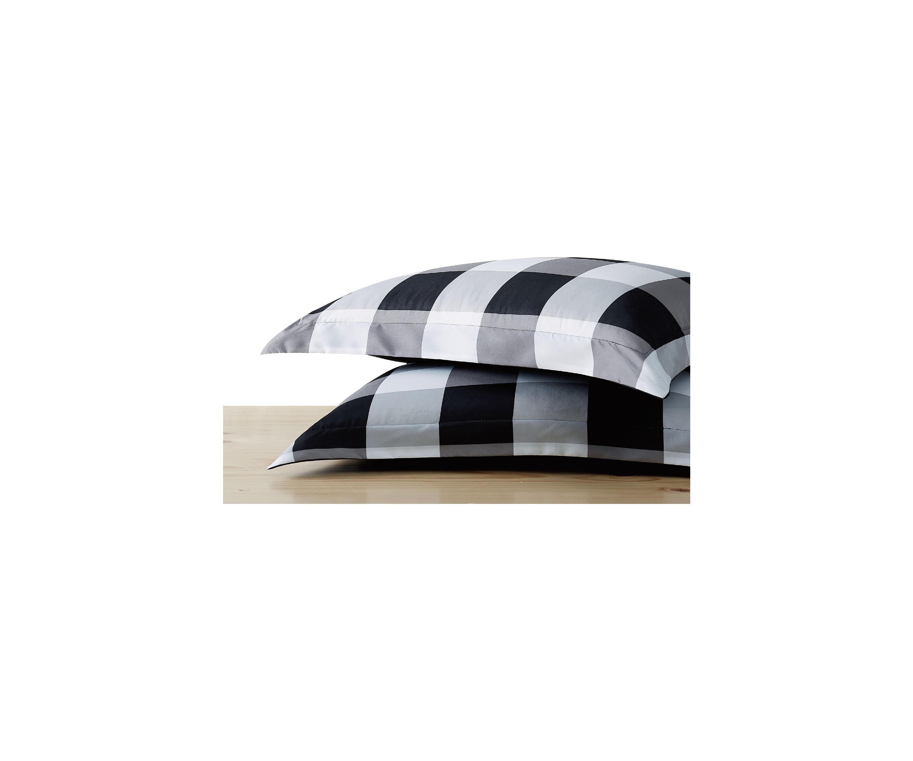Truly Soft Everyday Buffalo Plaid Black King XL Duvet Cover Set