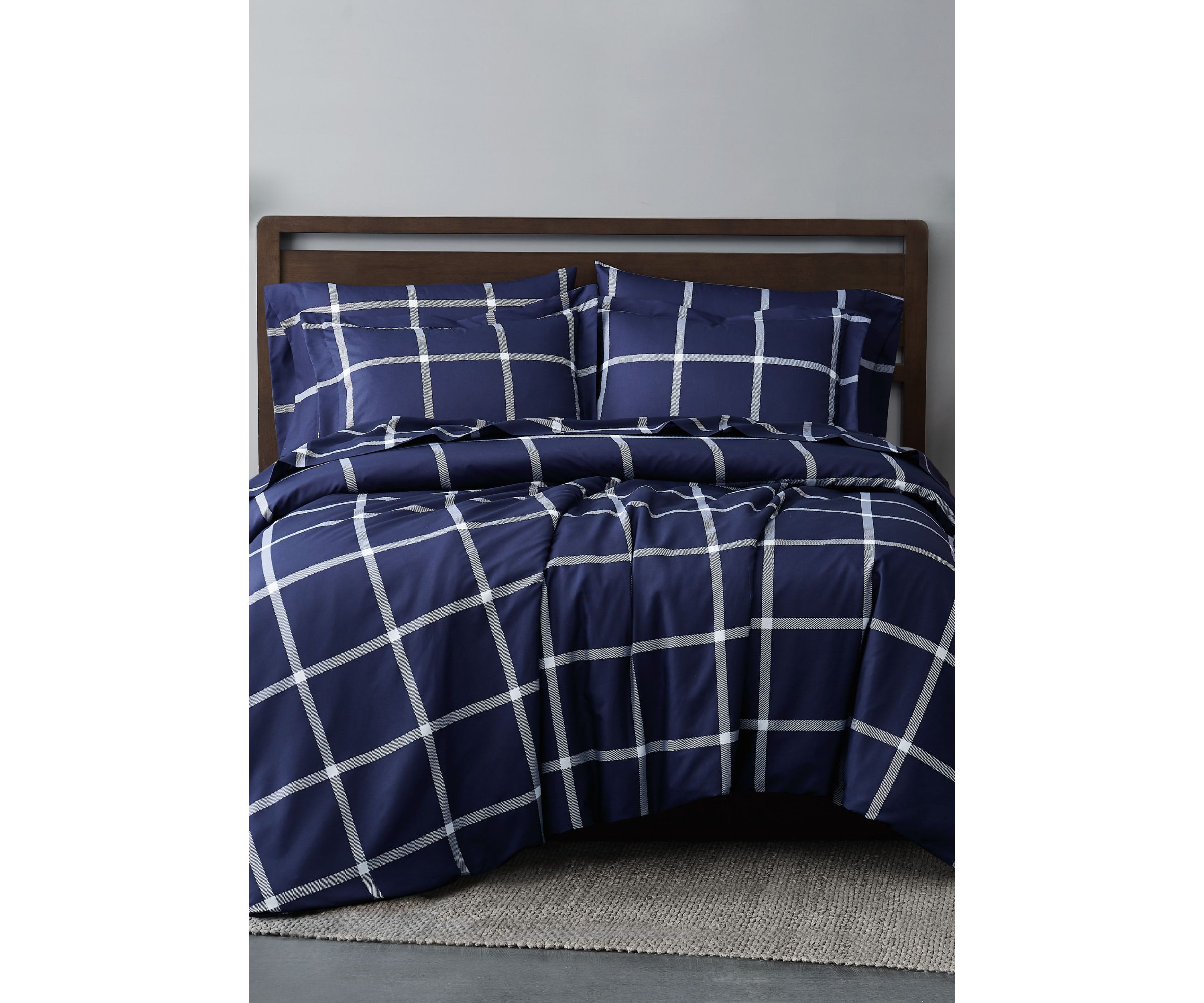 Printed Windowpane Duvet Cover Set