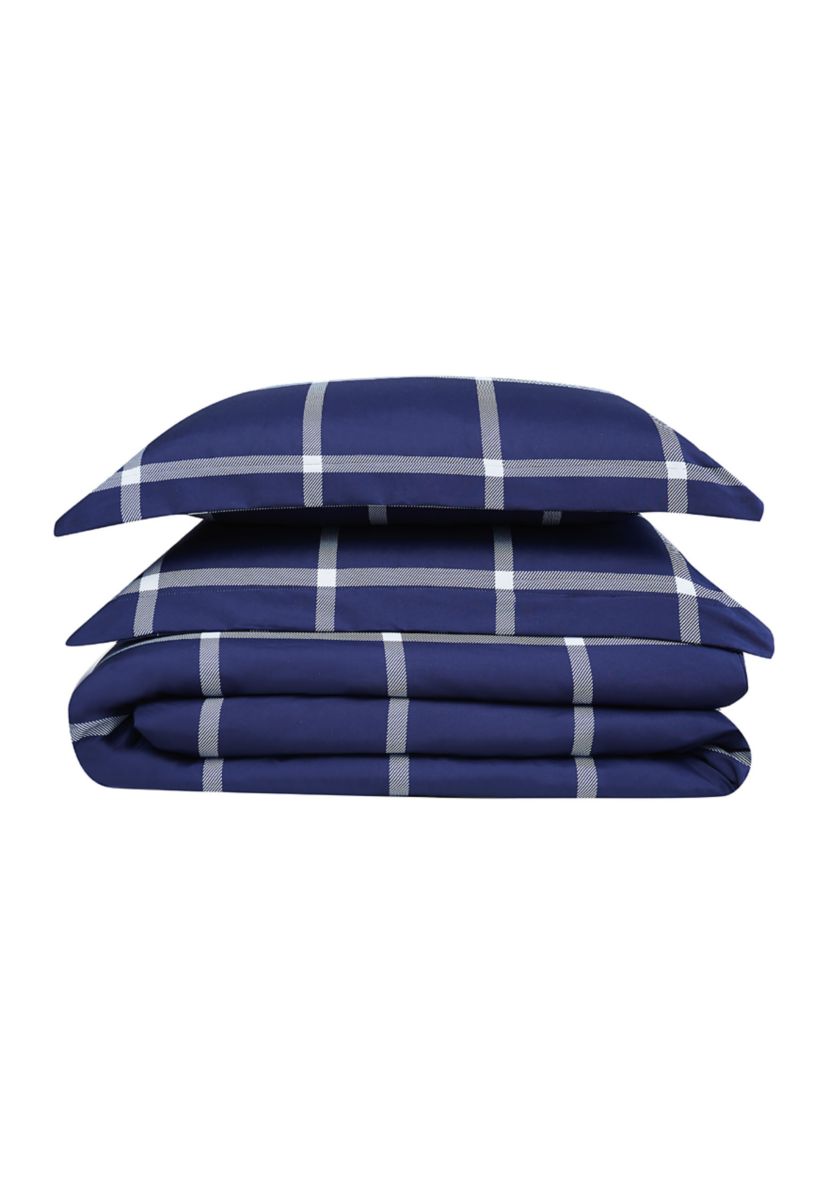 Printed Windowpane Duvet Cover Set