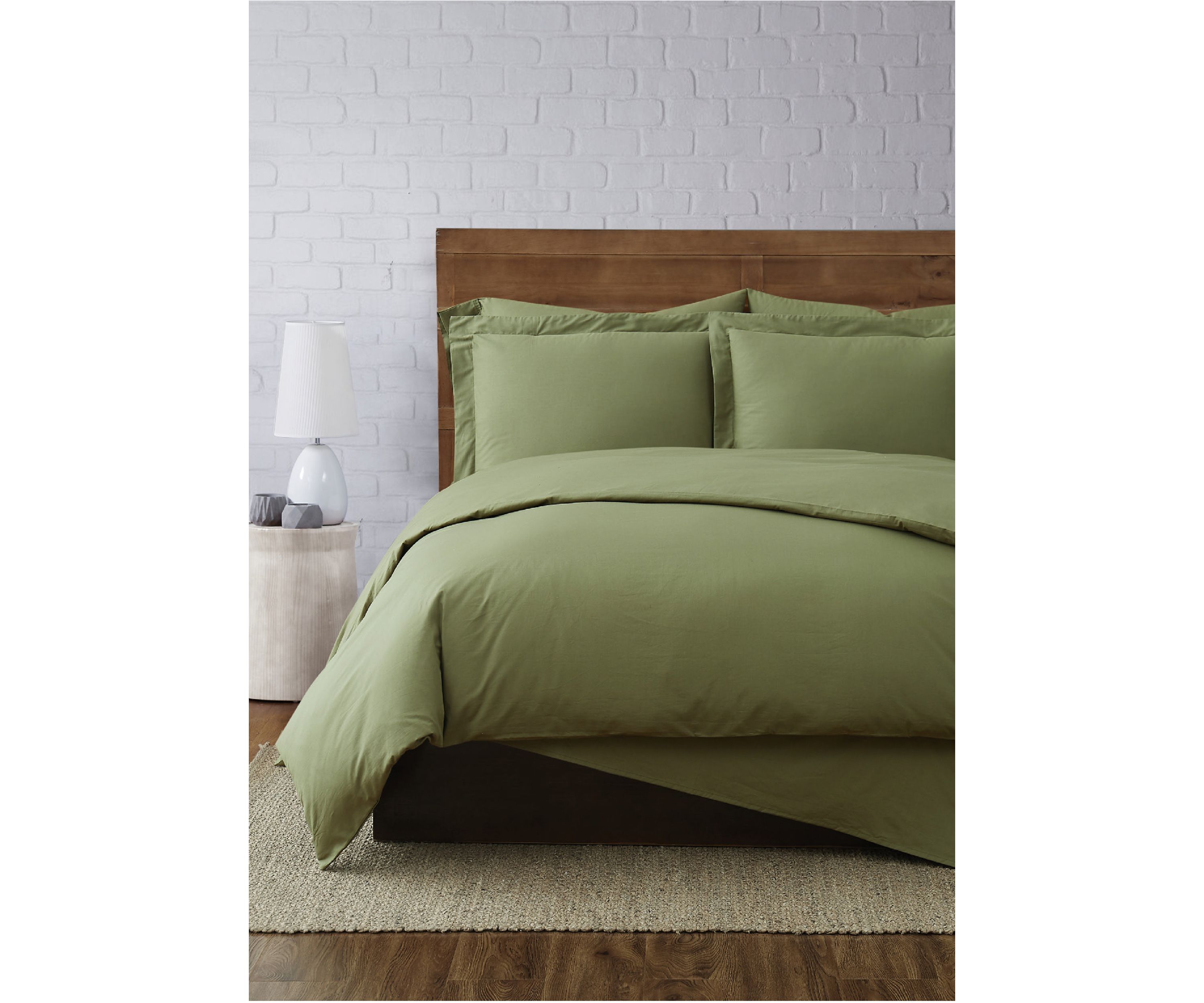 200 Thread Count Cotton Solid Percale Duvet Set