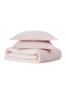 200 Thread Count Cotton Solid Percale Duvet Set