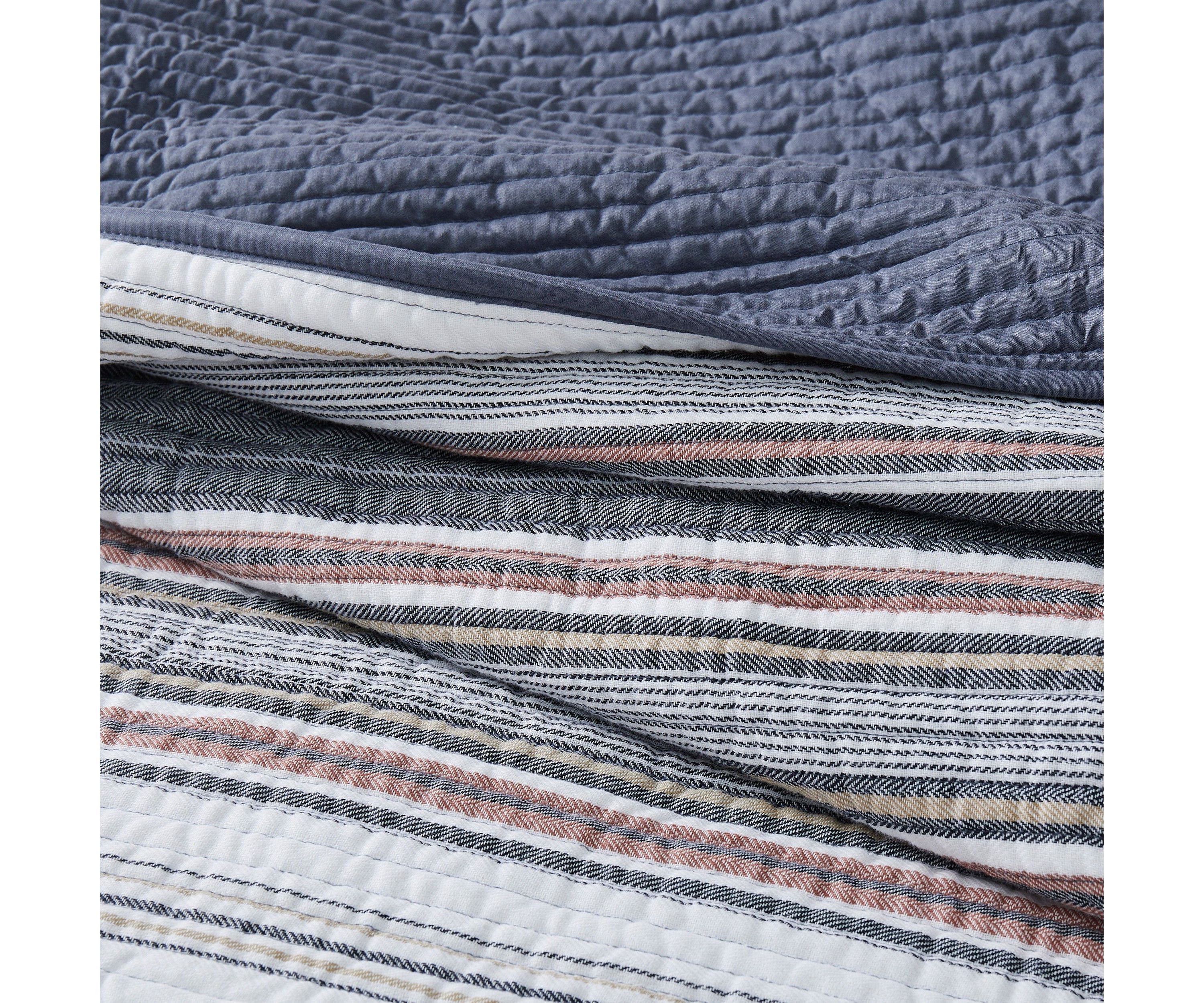 Brooklyn Loom Hudson Stripe Yarn Dye 3 Piece Full/Queen Quilt Set