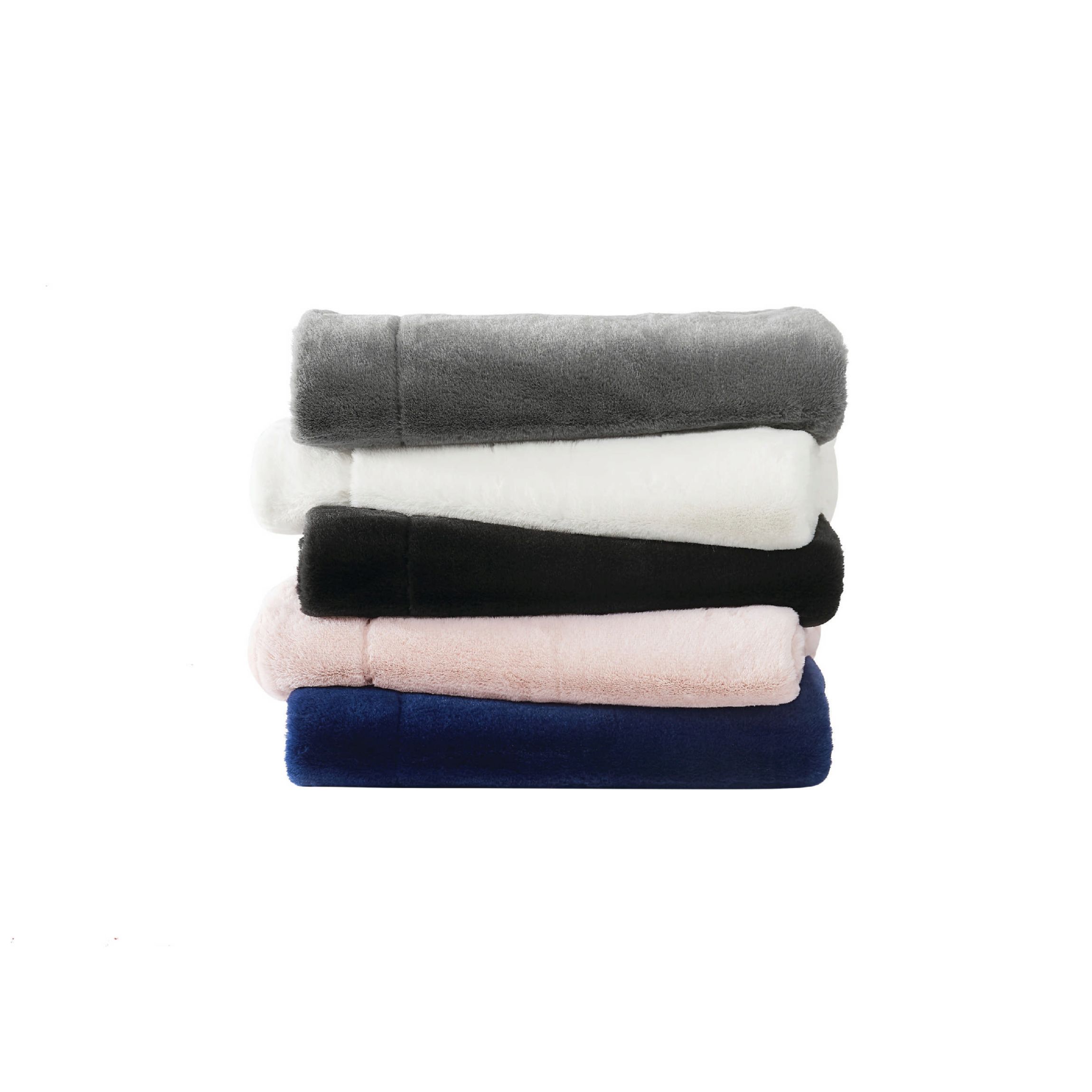 Vince Camuto Soft Faux Rabbit Fur Black 60x70 Throw in Gift Box