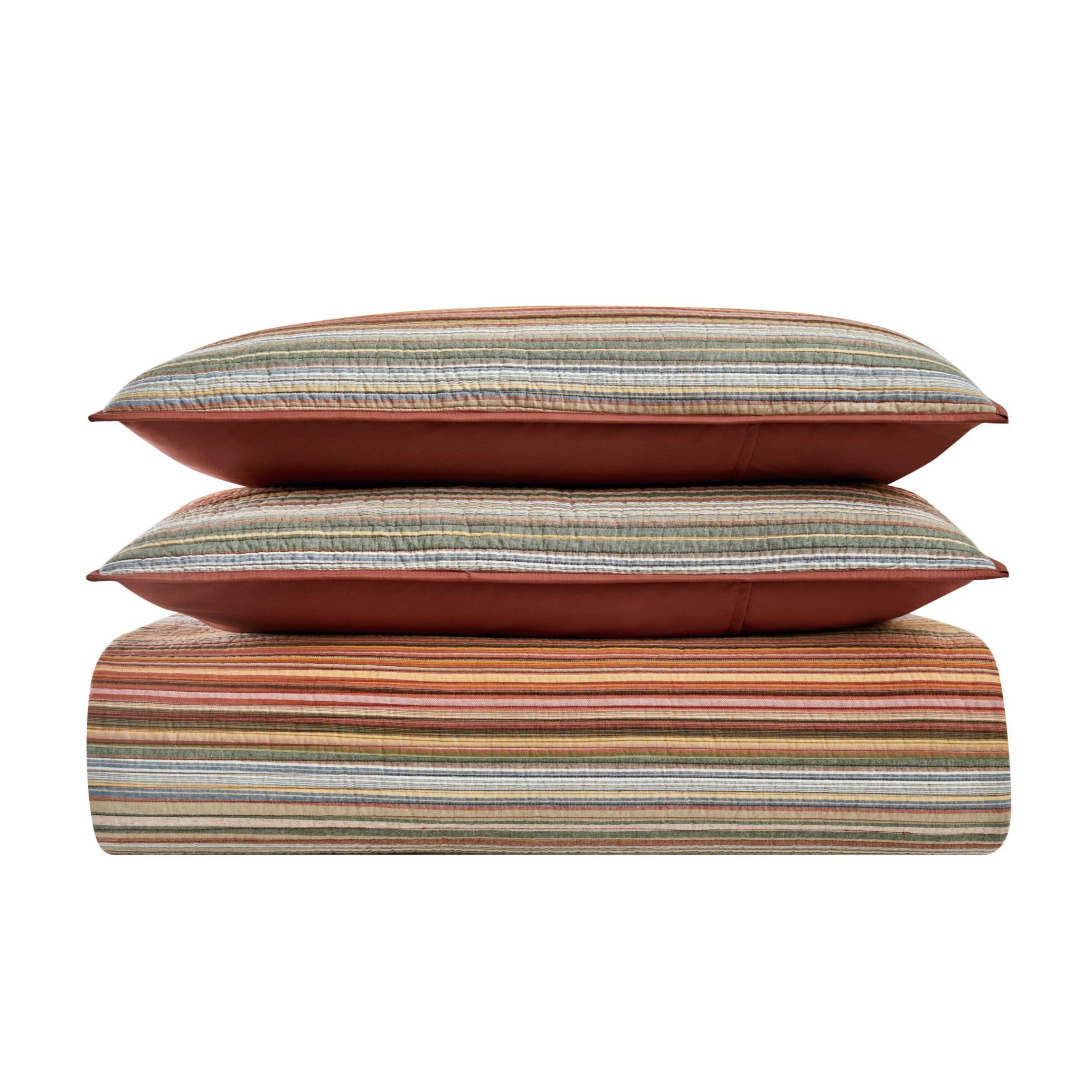 Brooklyn Loom Sunset Stripe Yarn Dye 3 Piece Full/Queen Quilt Set