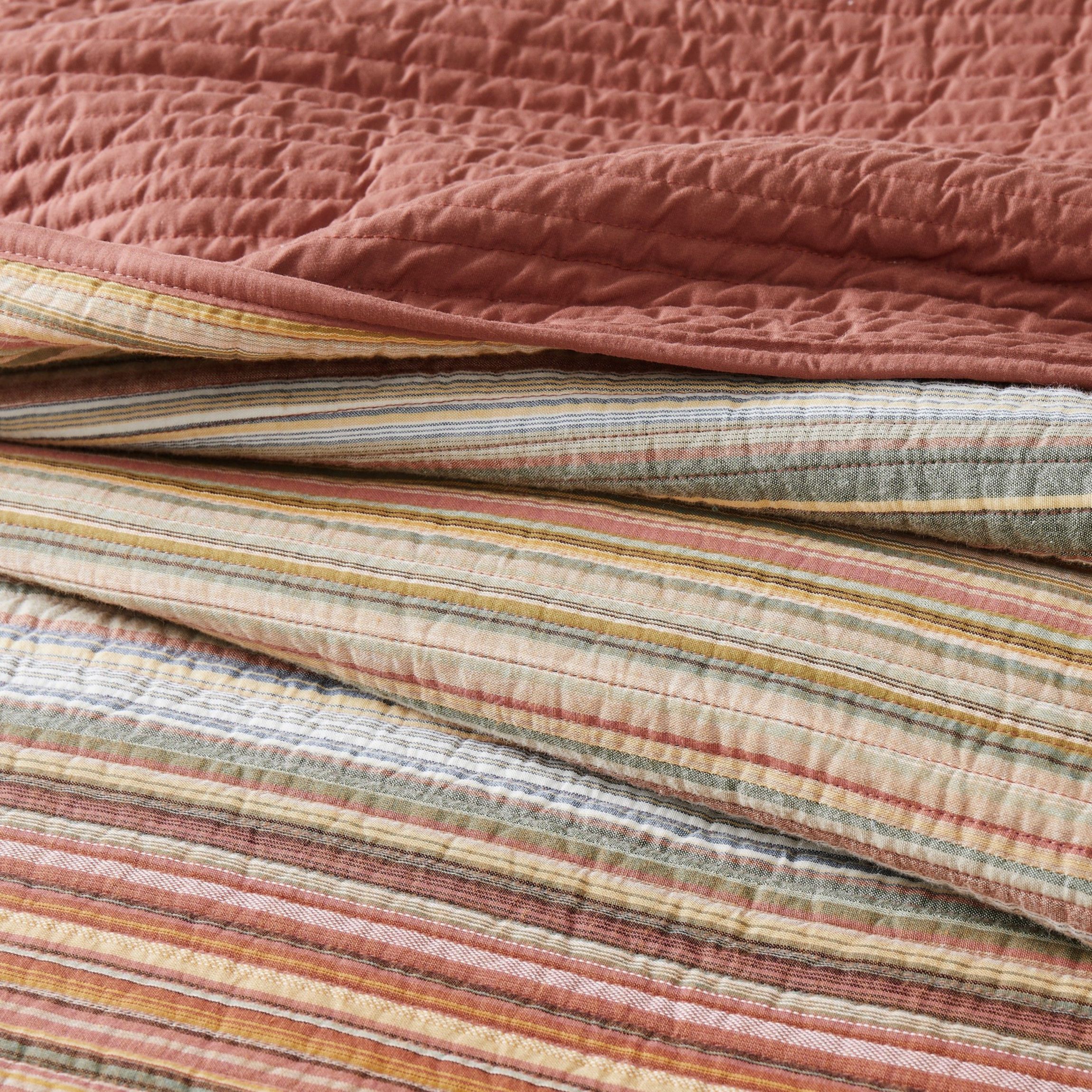 Brooklyn Loom Sunset Stripe Yarn Dye 3 Piece Full/Queen Quilt Set