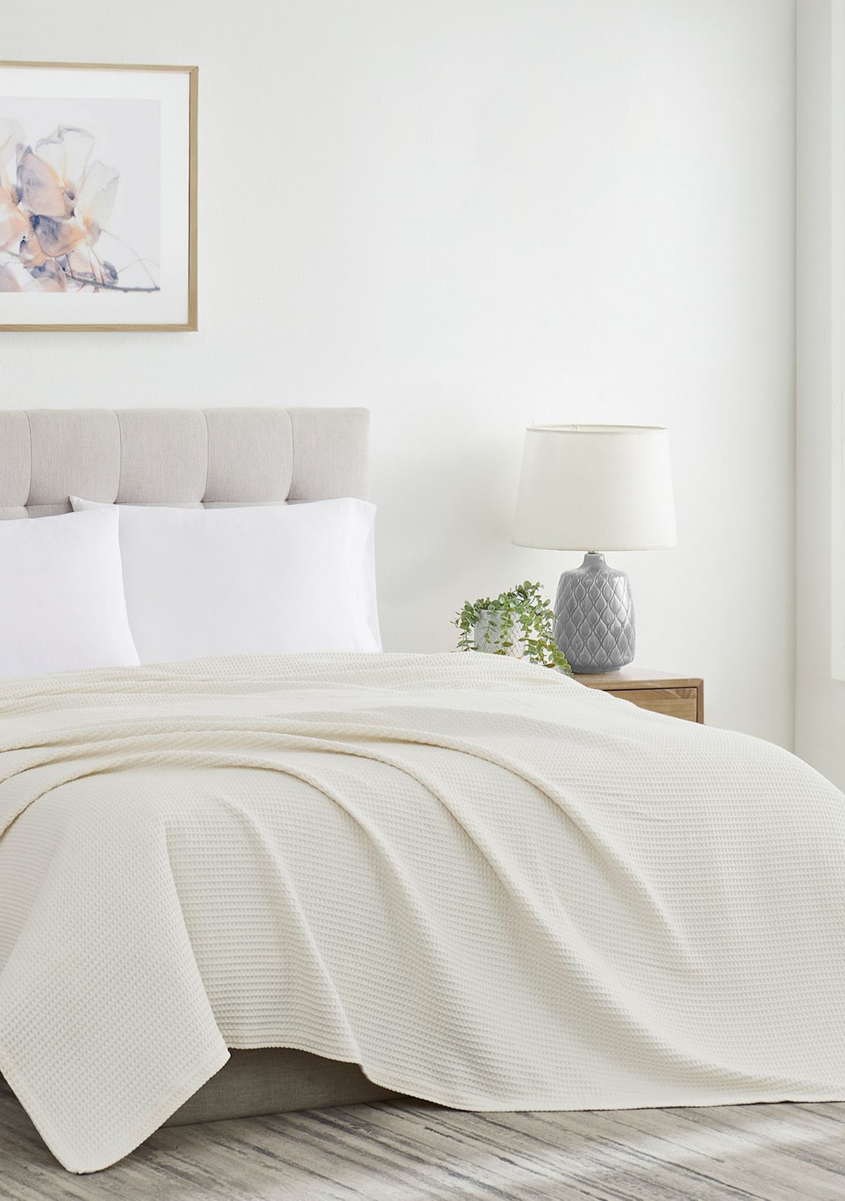 Cannon Heritage Cotton Waffle Green King Blanket