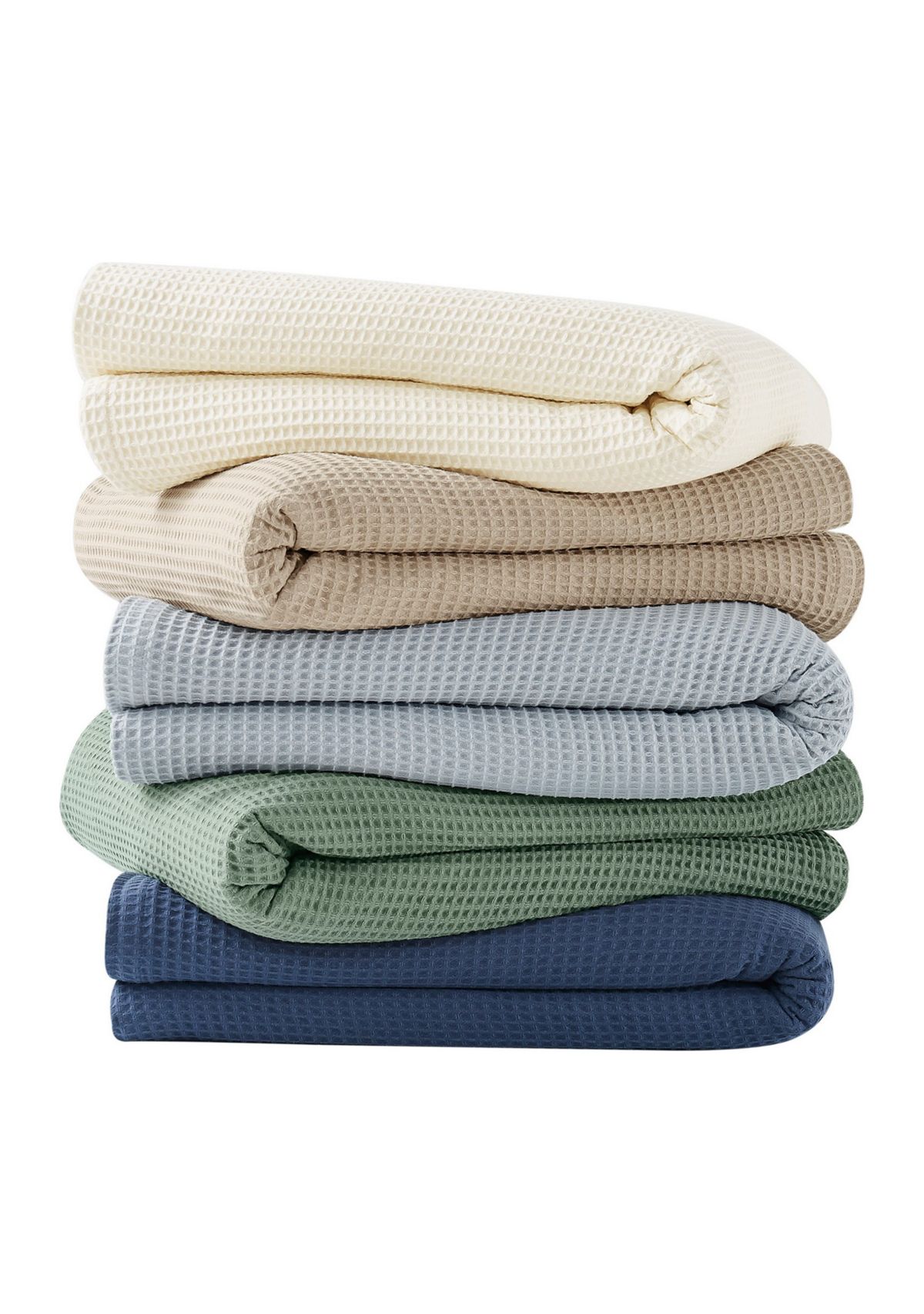 Cannon Heritage Cotton Waffle Green King Blanket