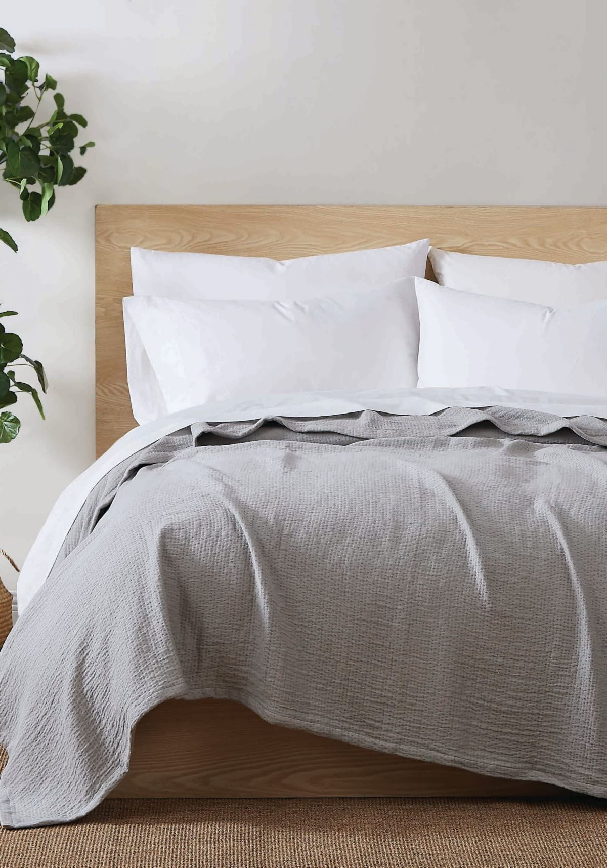 Truly Soft Matelasse Organic Twin XL Blanket in Grey